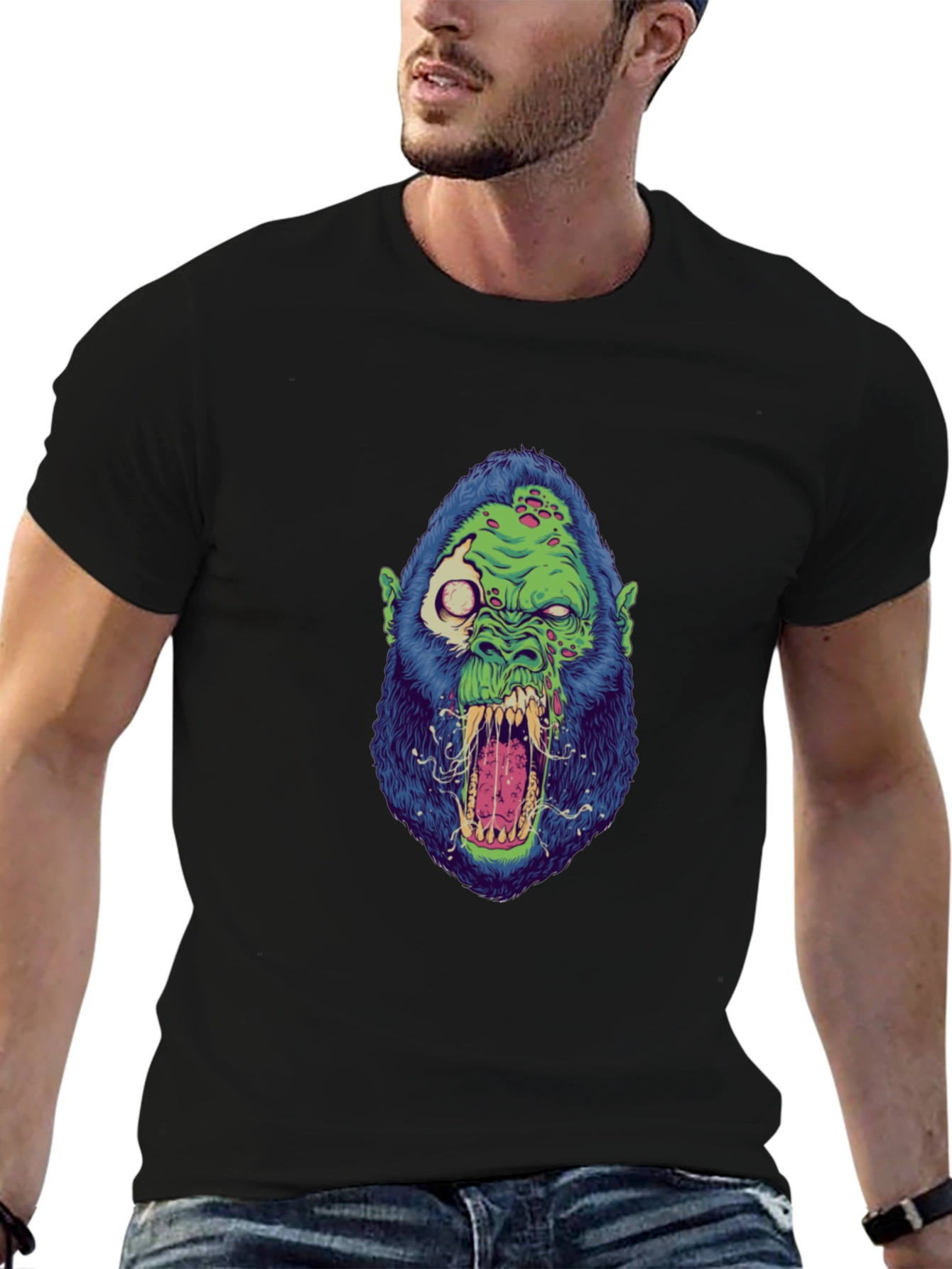 Zombie Gorilla Graphic Tee - Black