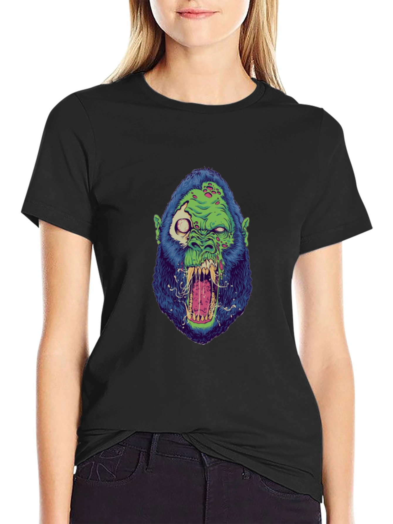 Zombie Gorilla Graphic Tee - Black