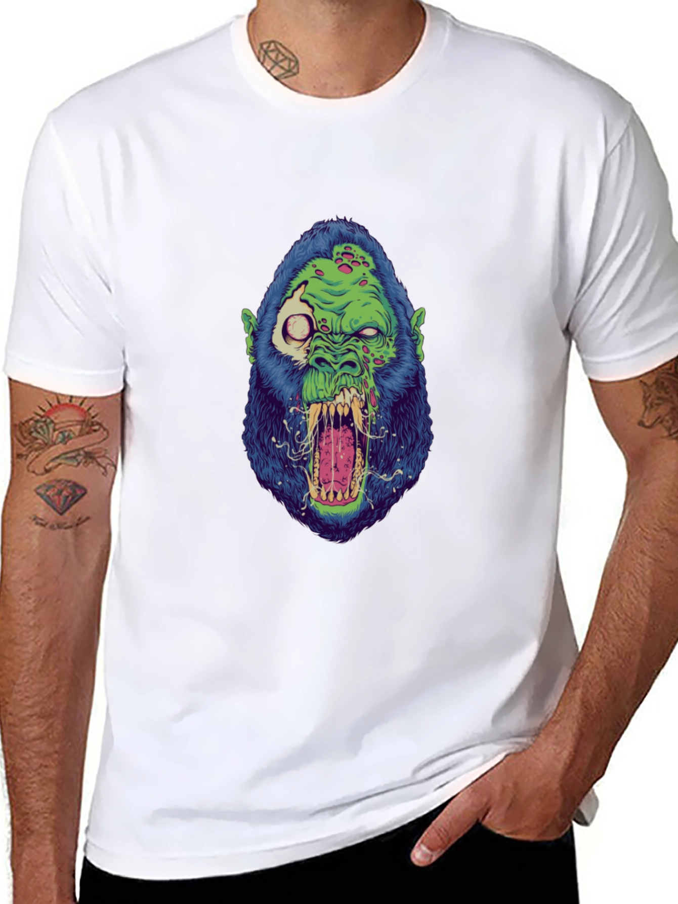Zombie Gorilla Graphic Tee - Black