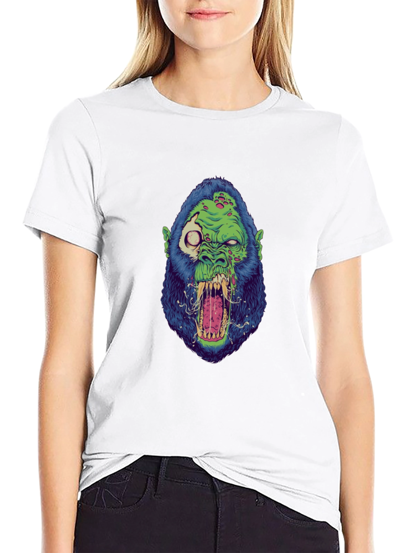 Zombie Gorilla Graphic Tee - Black