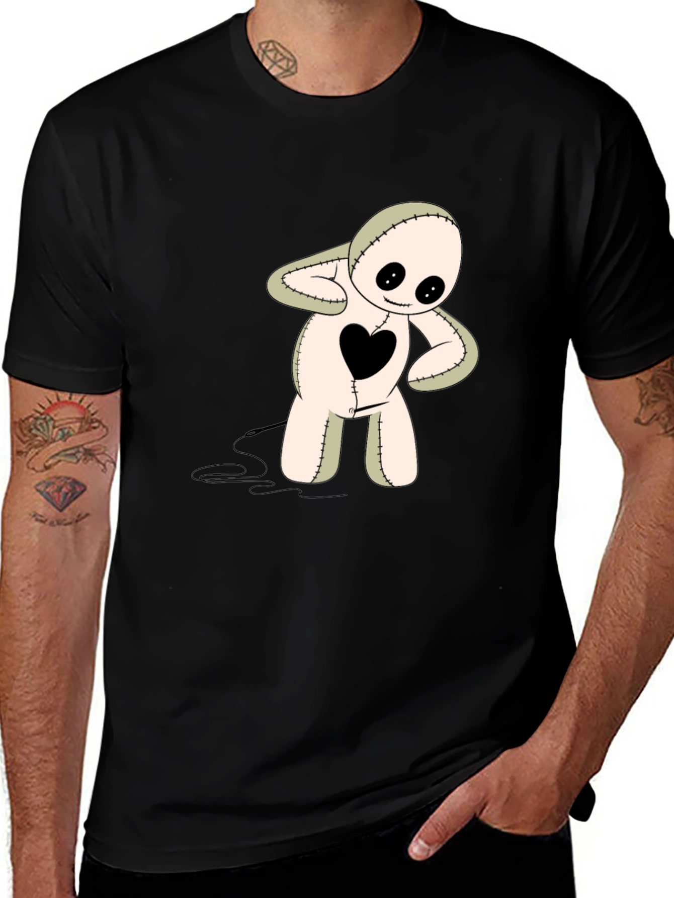 Heart Patch Voodoo Doll Graphic Tee