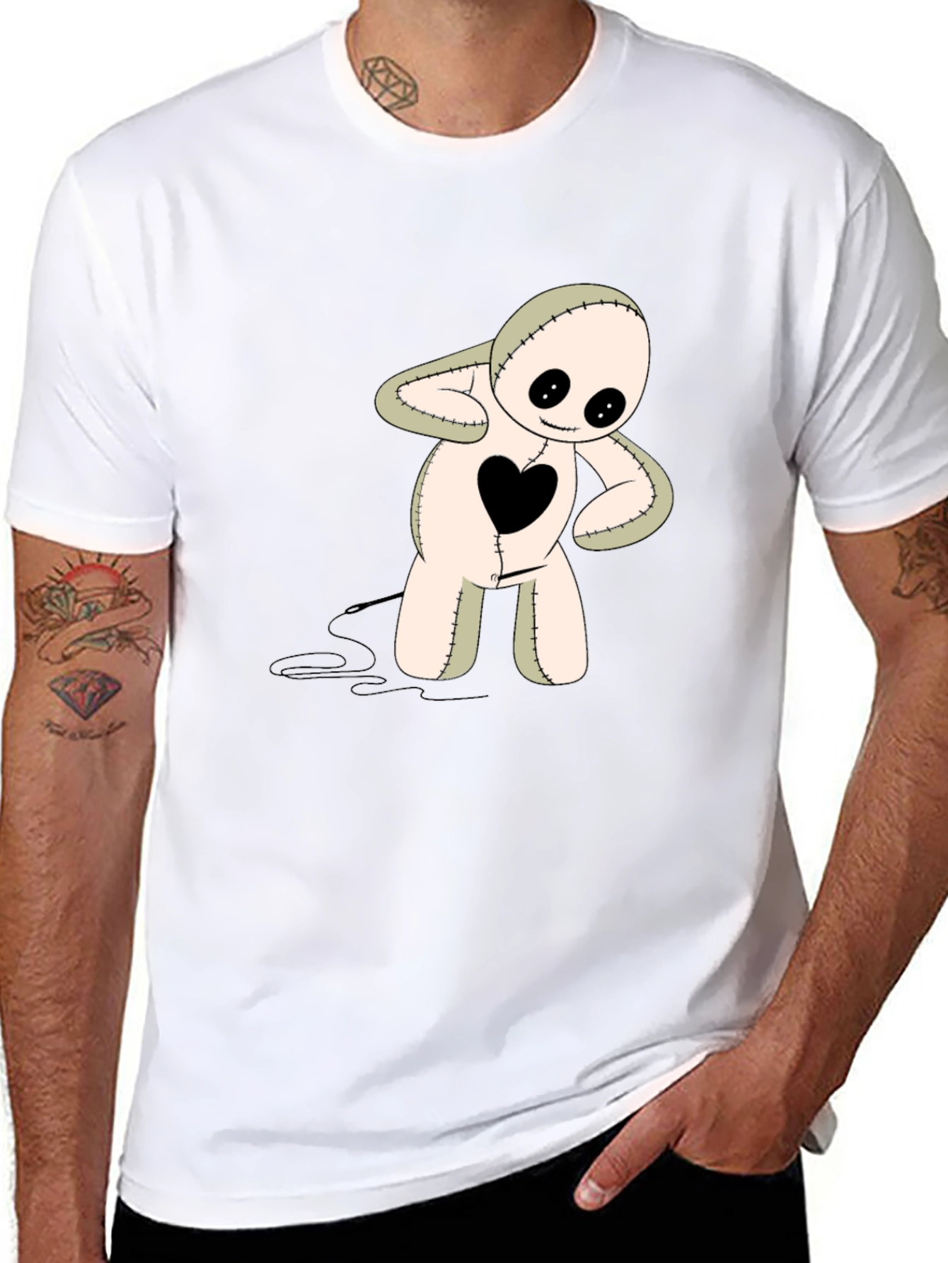 Heart Patch Voodoo Doll Graphic Tee
