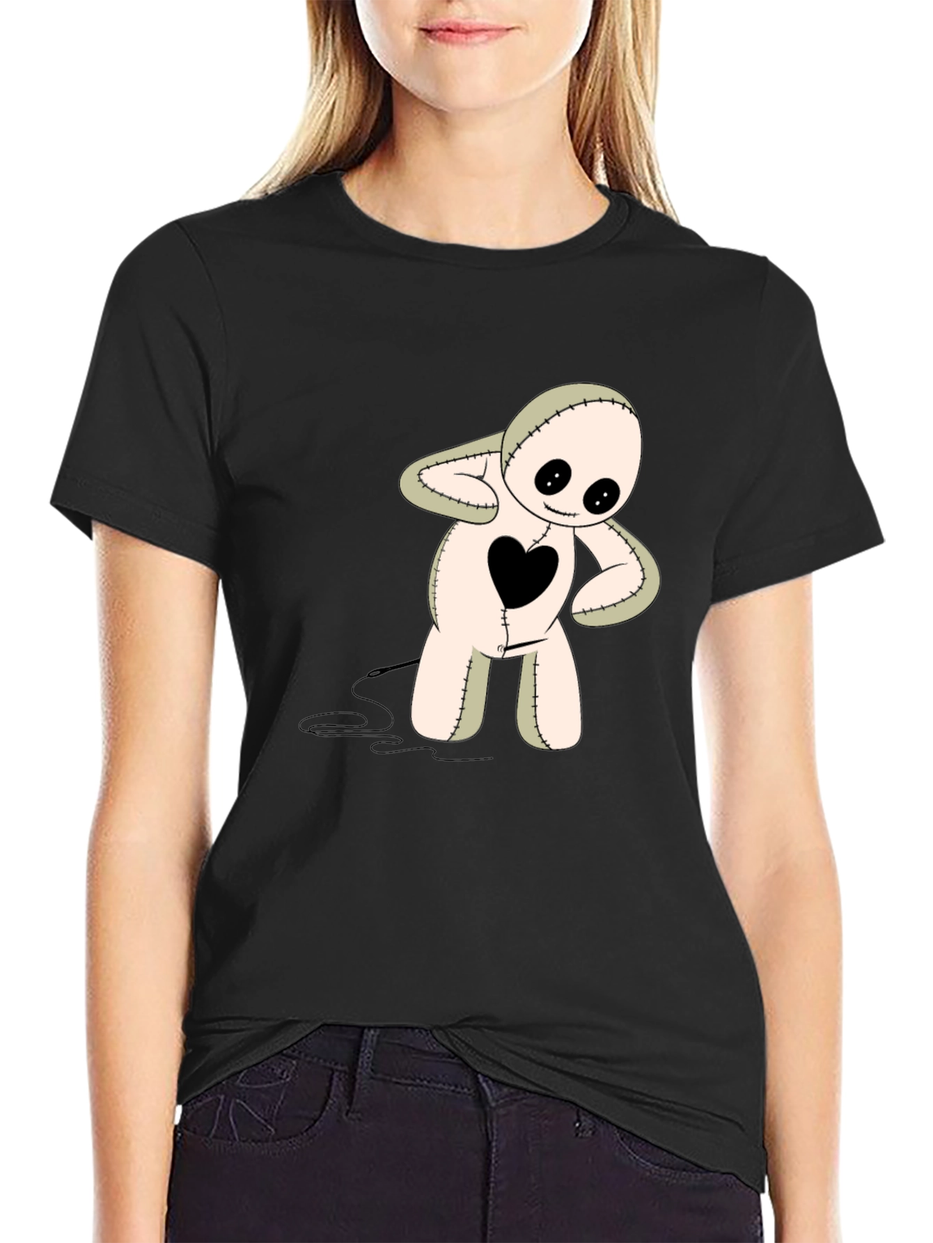 Heart Patch Voodoo Doll Graphic Tee