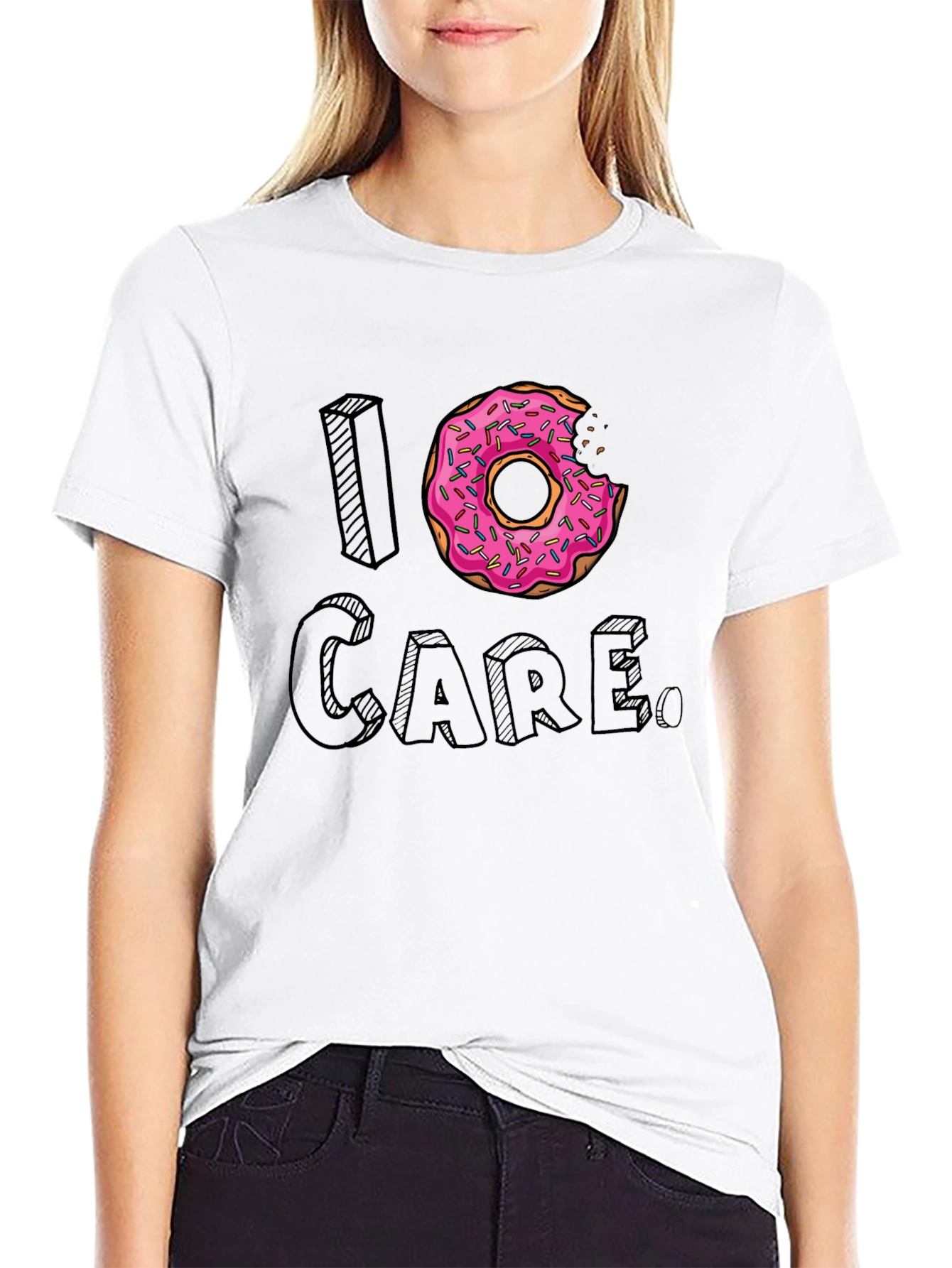 I Donut Care Graphic T-Shirt Funny Foodie Tee