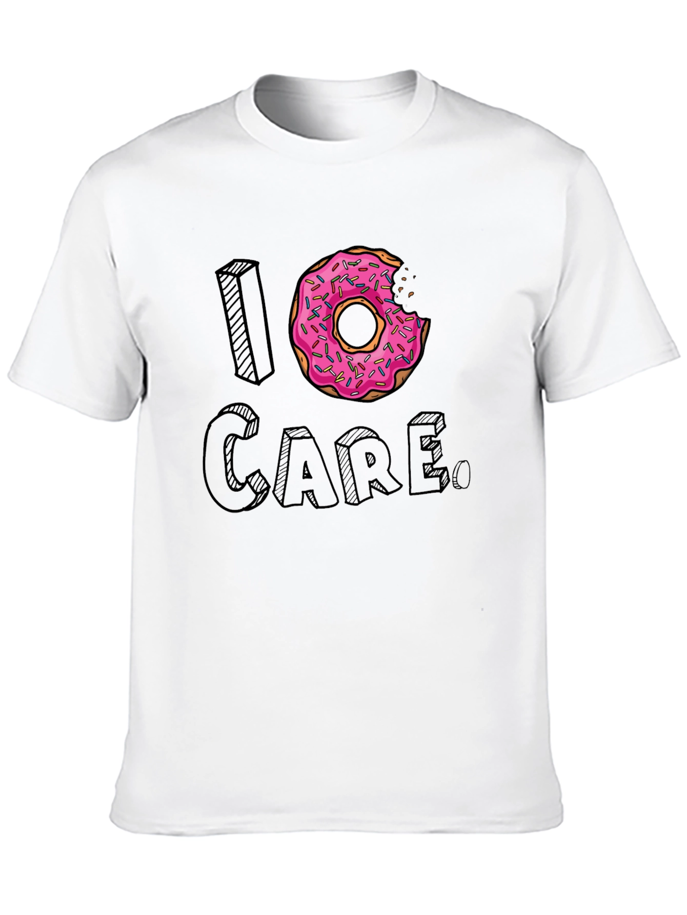 I Donut Care Graphic T-Shirt Funny Foodie Tee