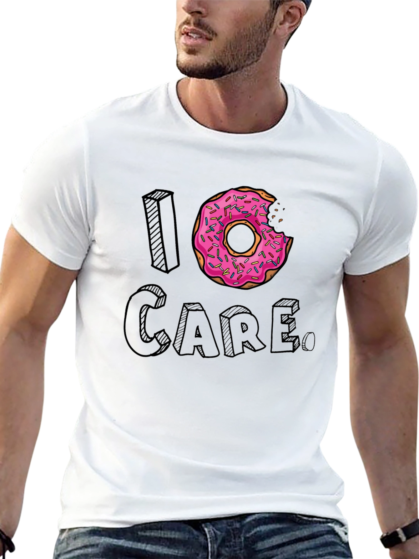 I Donut Care Graphic T-Shirt Funny Foodie Tee