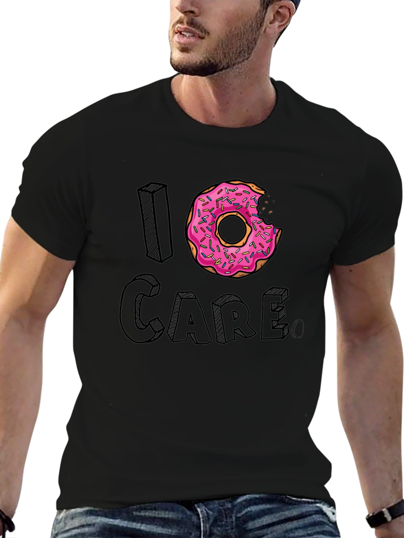 I Donut Care Graphic T-Shirt Funny Foodie Tee