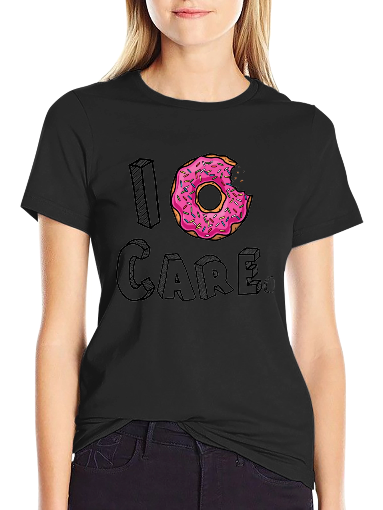 I Donut Care Graphic T-Shirt Funny Foodie Tee