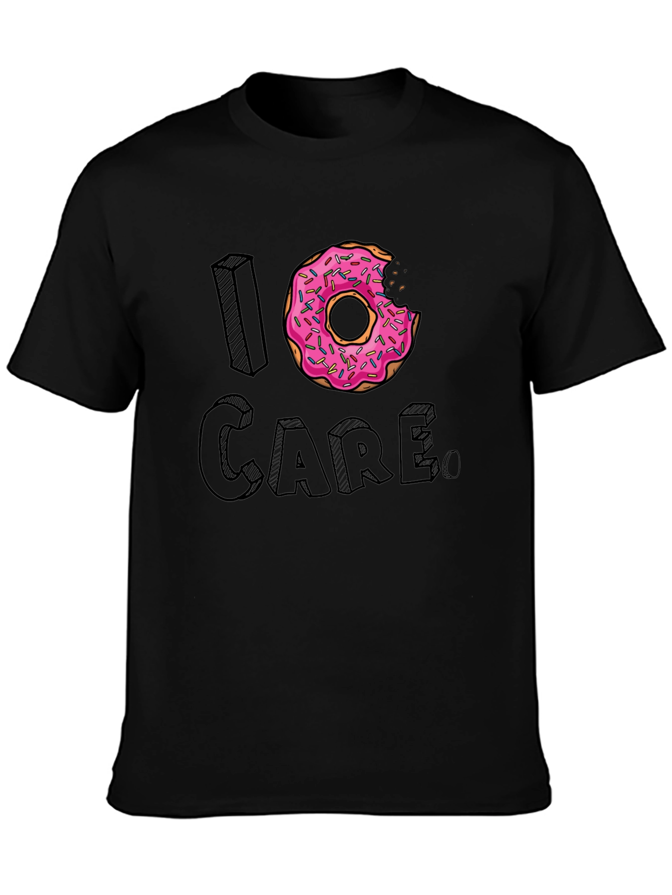 I Donut Care Graphic T-Shirt Funny Foodie Tee