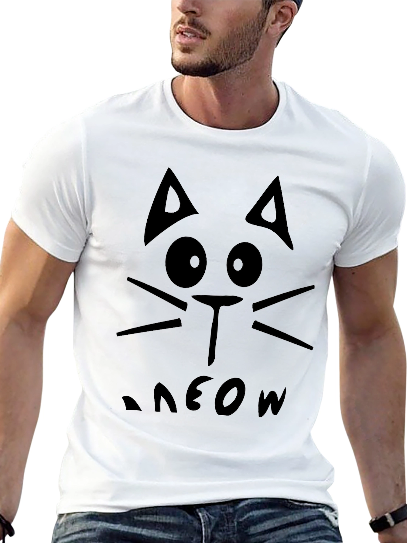 Black Cat Meow Graphic Tee
