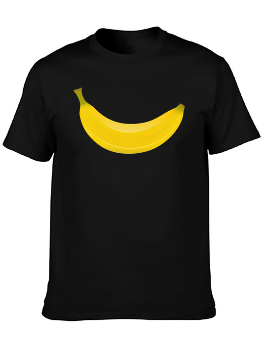Banana Graphic Tee - Black Cotton Blend Casual Shirt