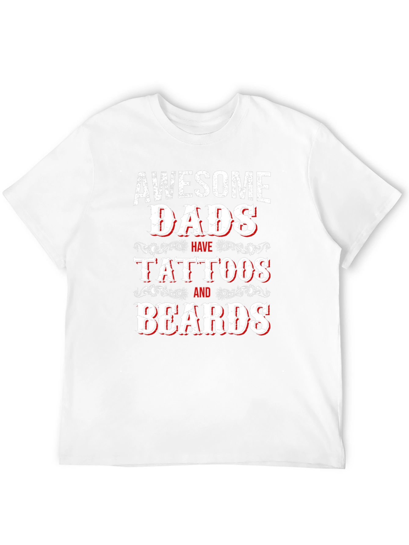 Awesome Dads Tattoos & Beards Graphic T-Shirt