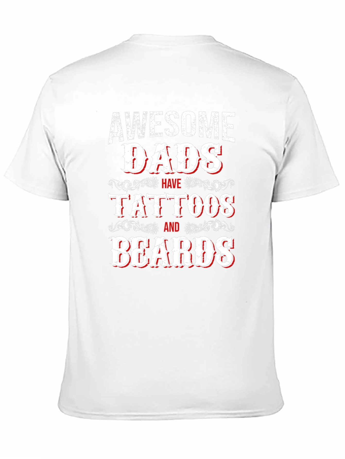 Awesome Dads Tattoos & Beards Graphic T-Shirt