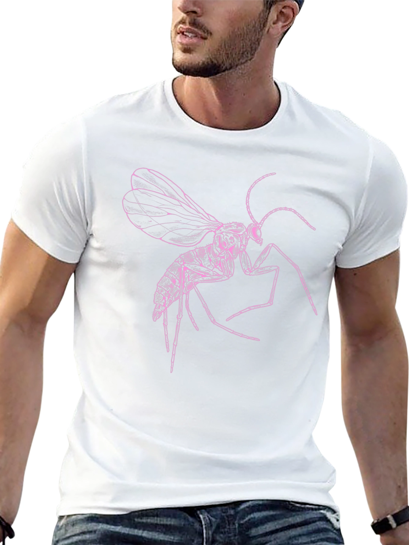Insect Graphic Print Black T-Shirt