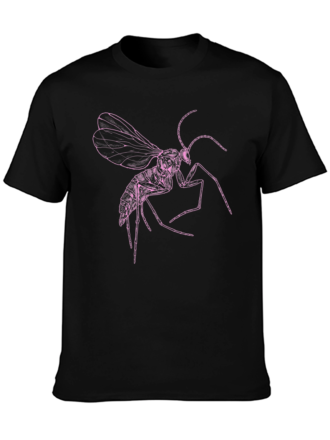 Insect Graphic Print Black T-Shirt