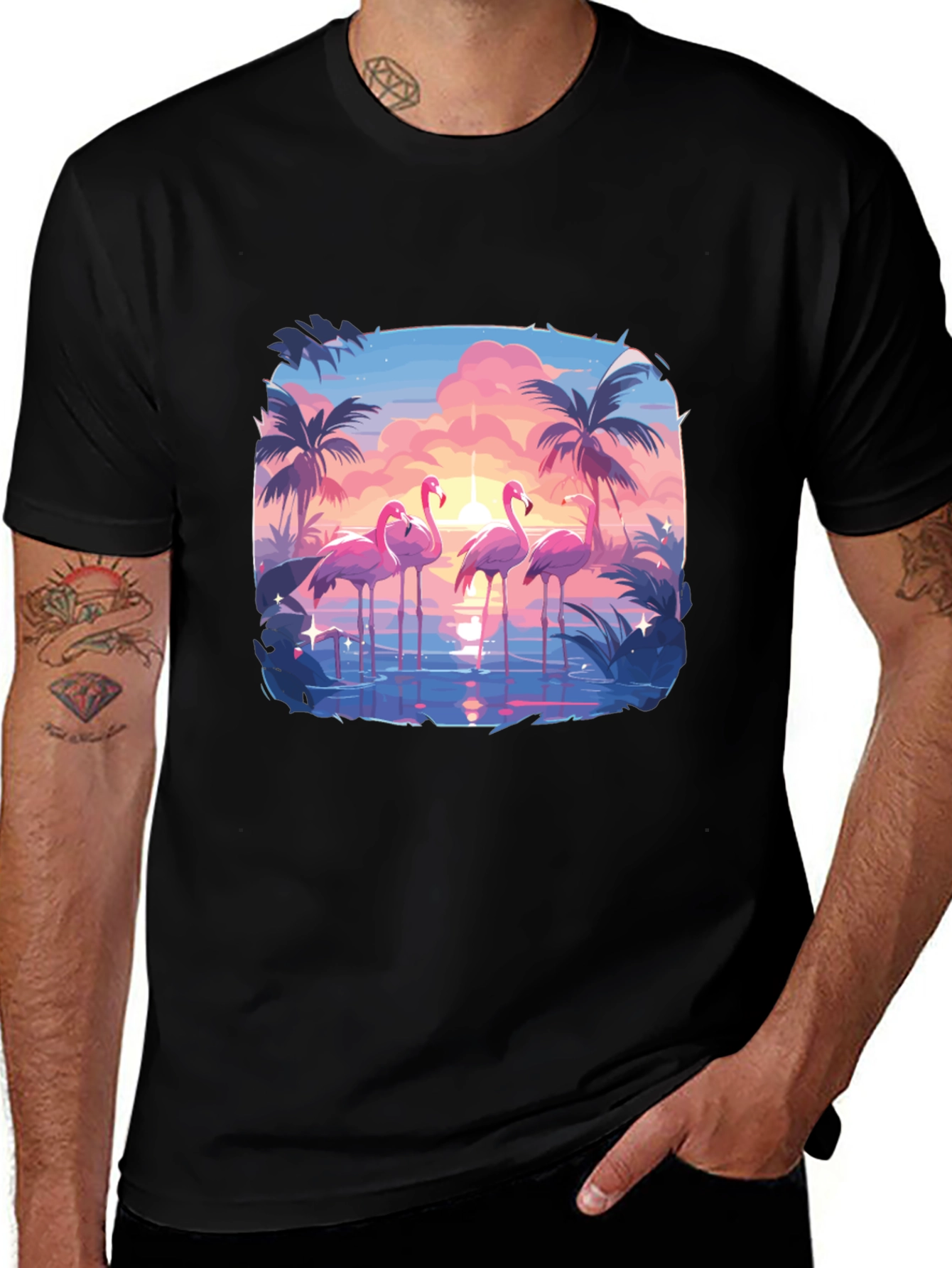 Flamingo Sunset Graphic Tee