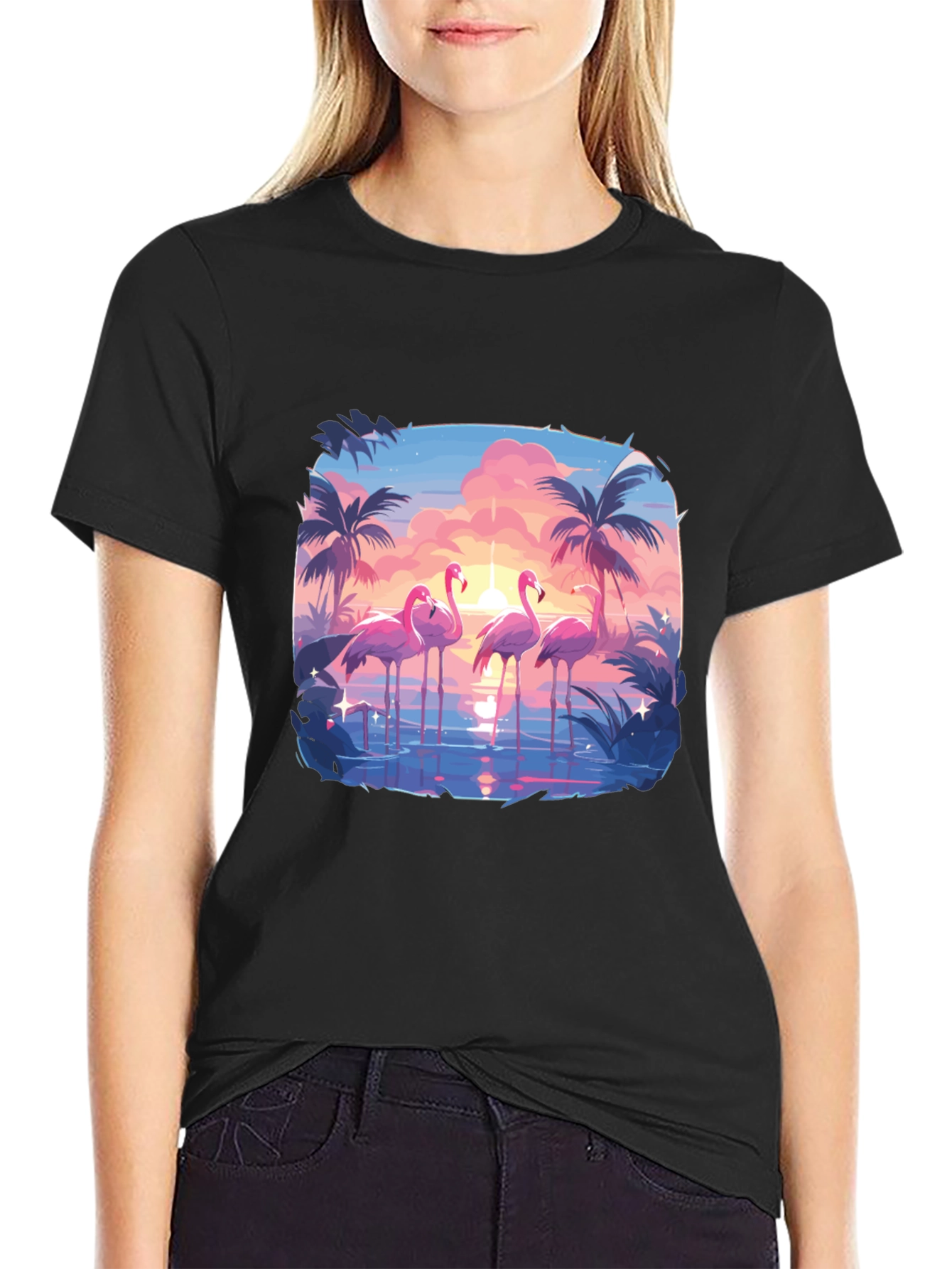 Flamingo Sunset Graphic Tee