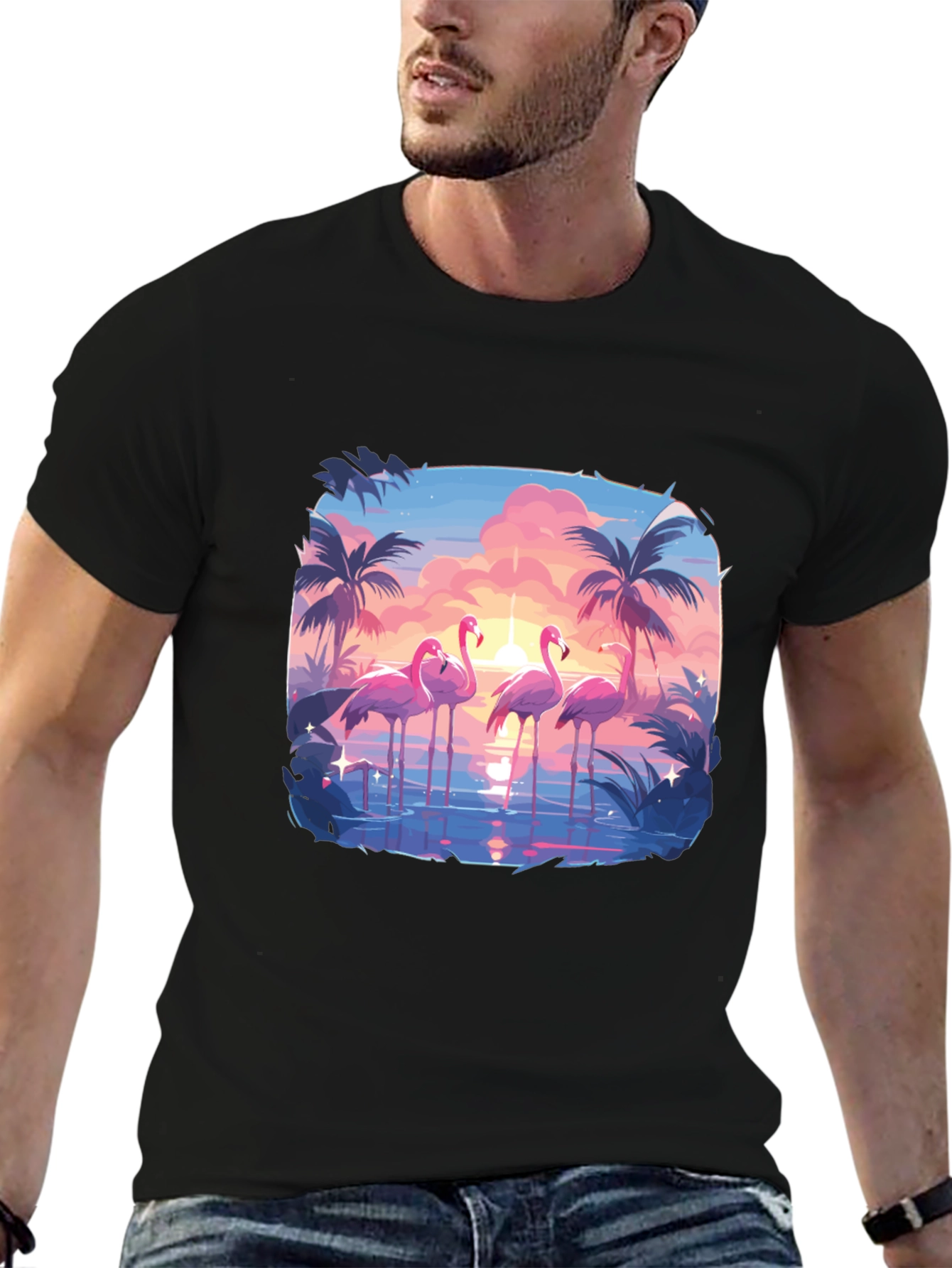 Flamingo Sunset Graphic Tee