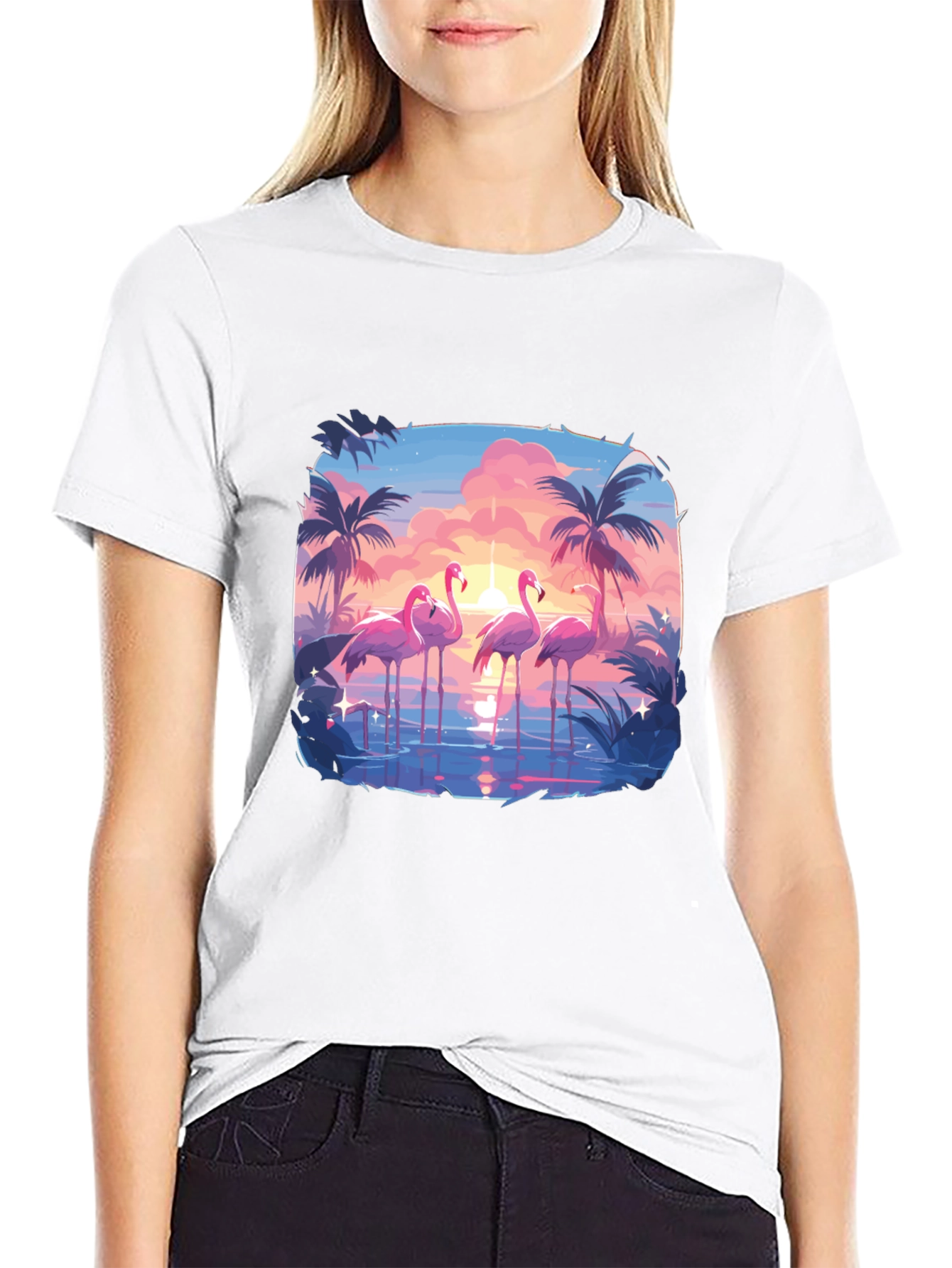 Flamingo Sunset Graphic Tee