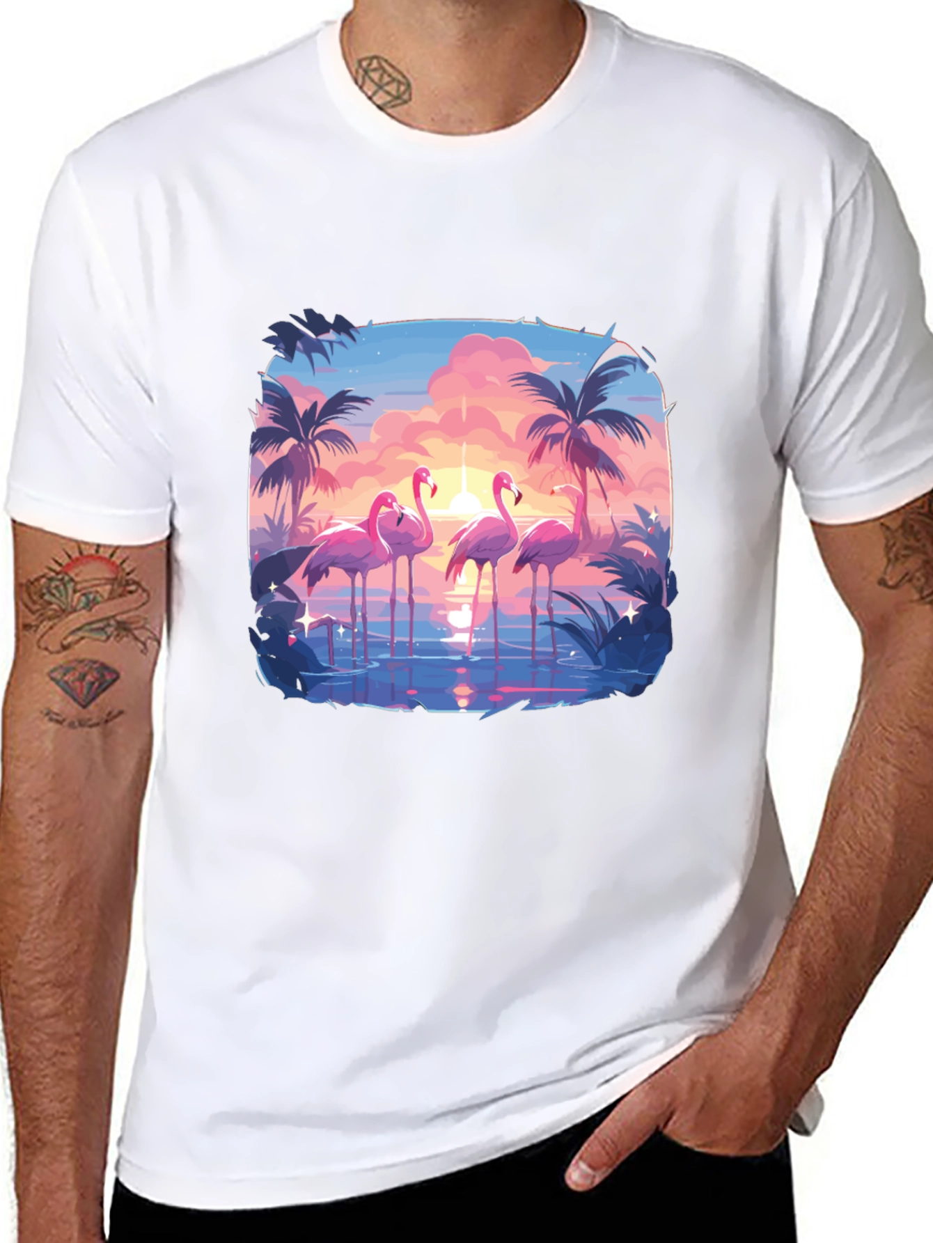 Flamingo Sunset Graphic Tee