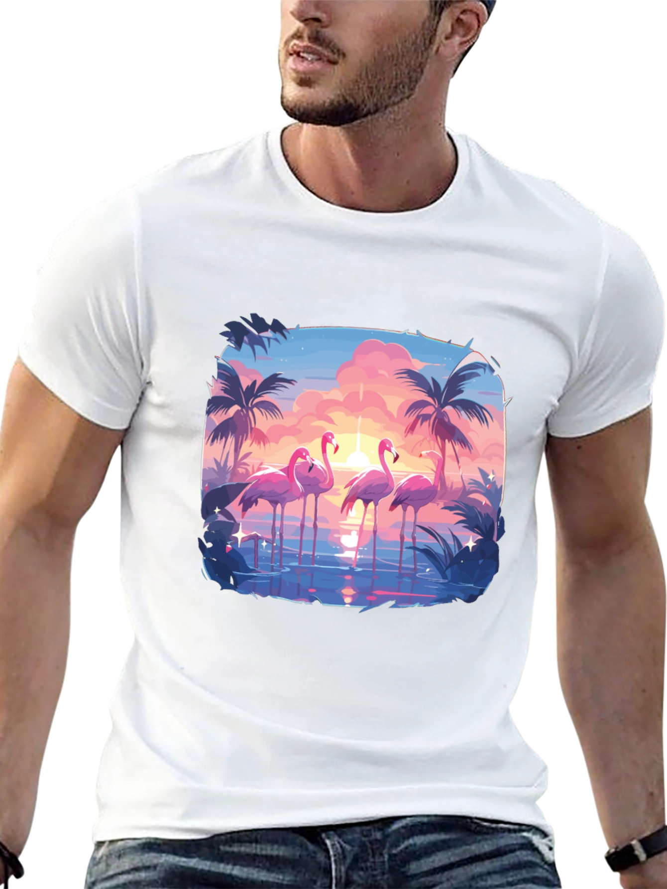 Flamingo Sunset Graphic Tee