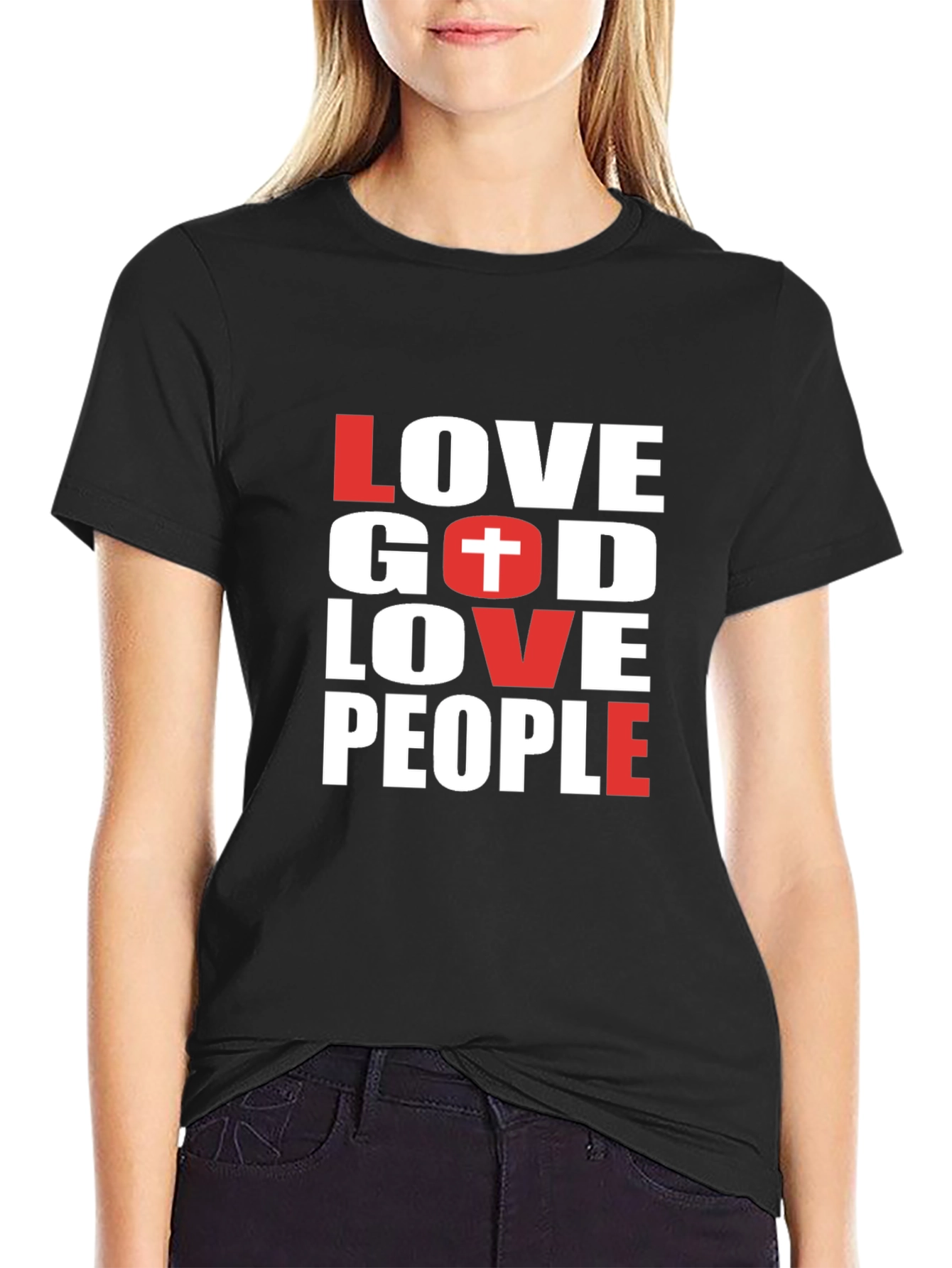 Love God Love People Black T-Shirt
