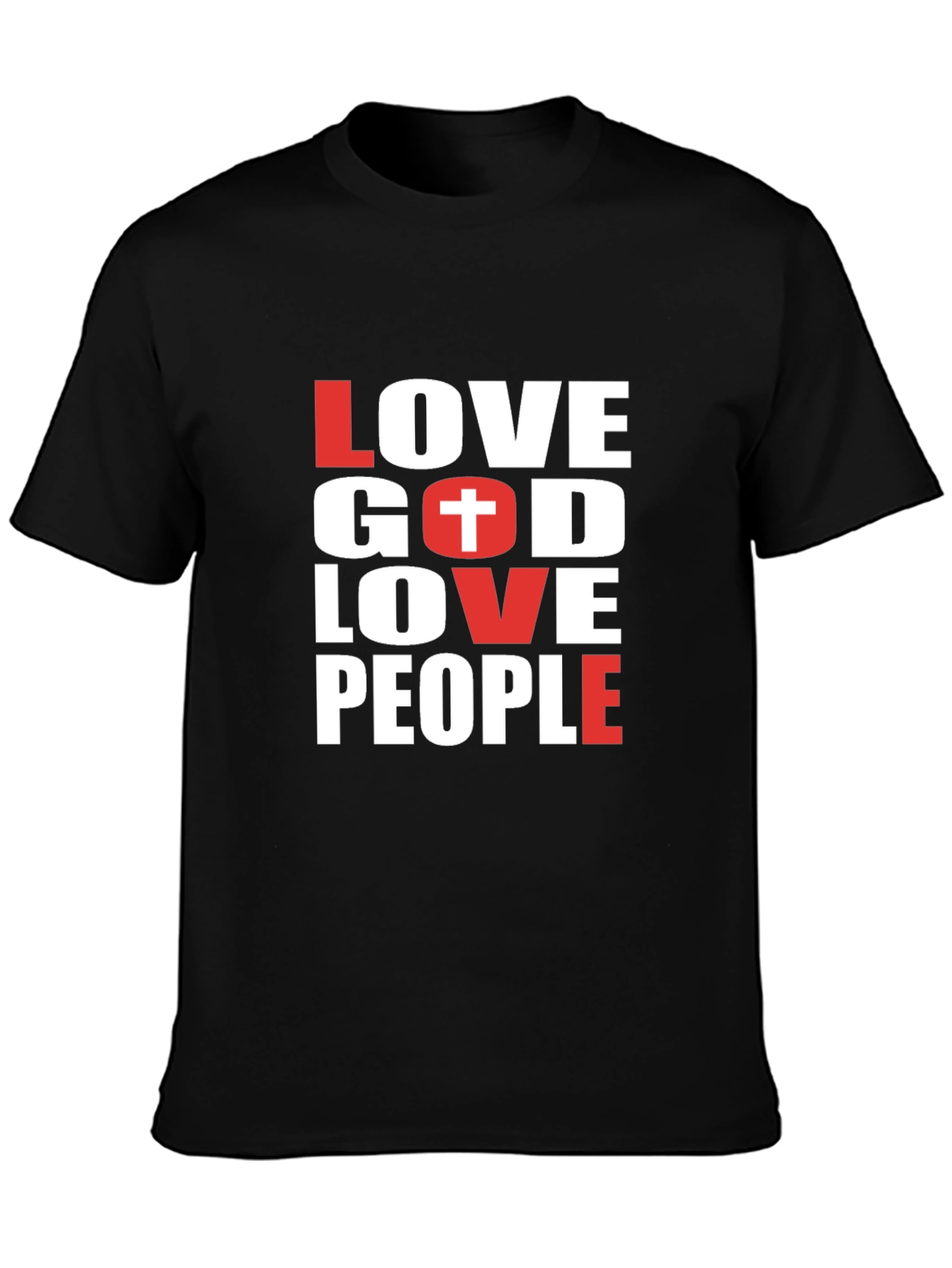 Love God Love People Black T-Shirt