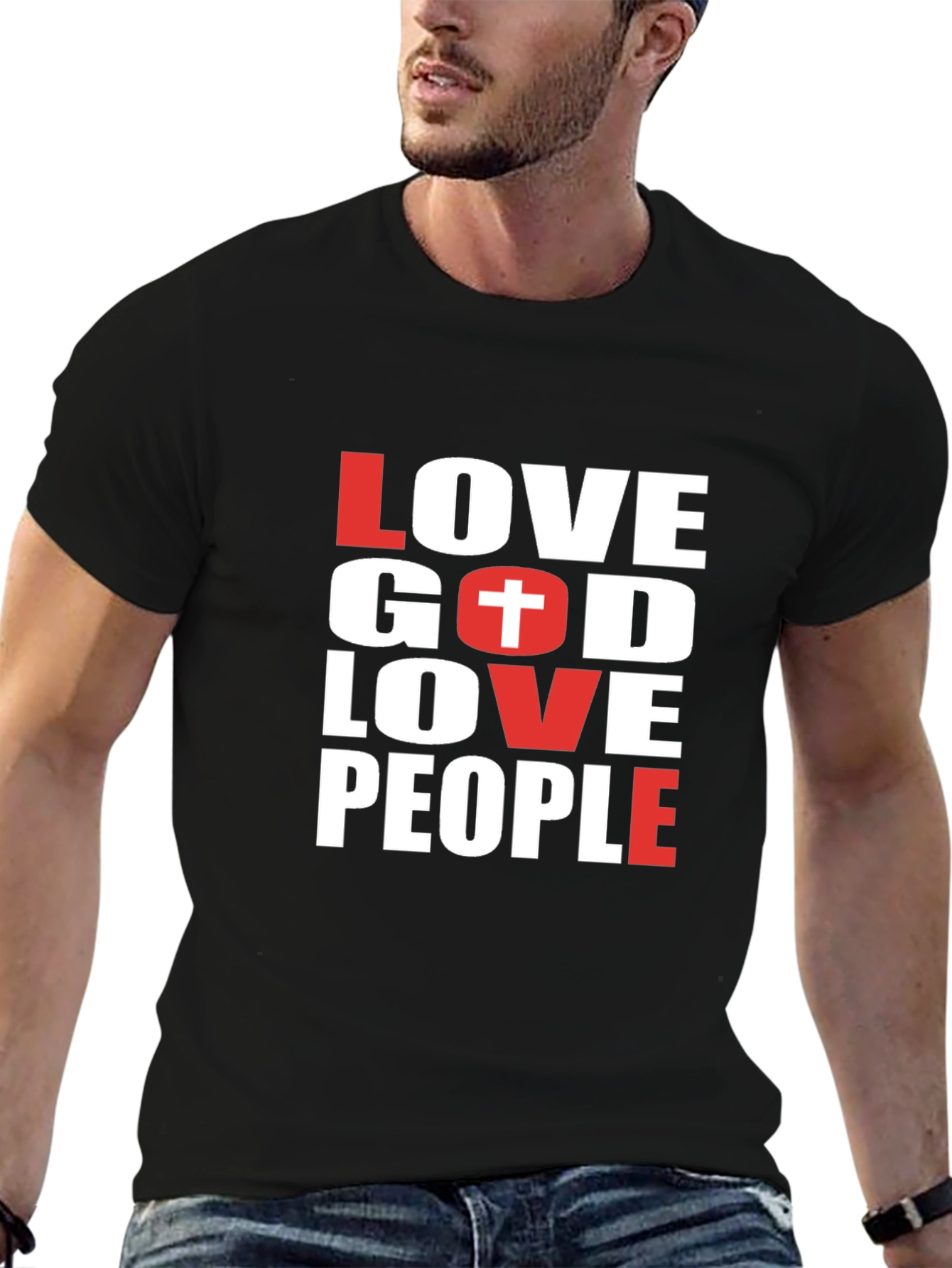 Love God Love People Black T-Shirt