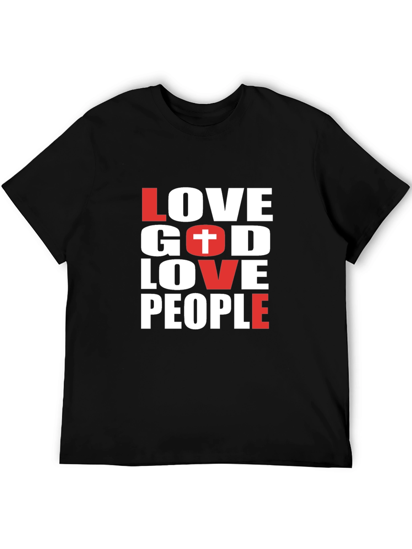 Love God Love People Black T-Shirt