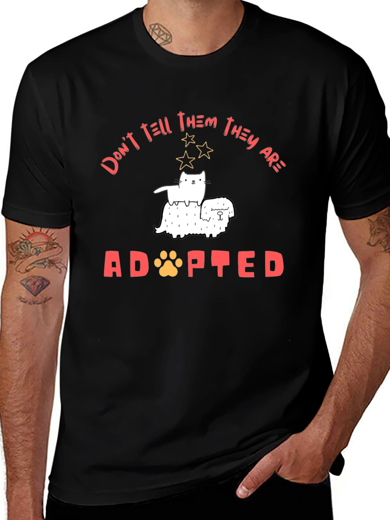 Adopted Pet T-Shirt - Cat & Dog Graphic Tee
