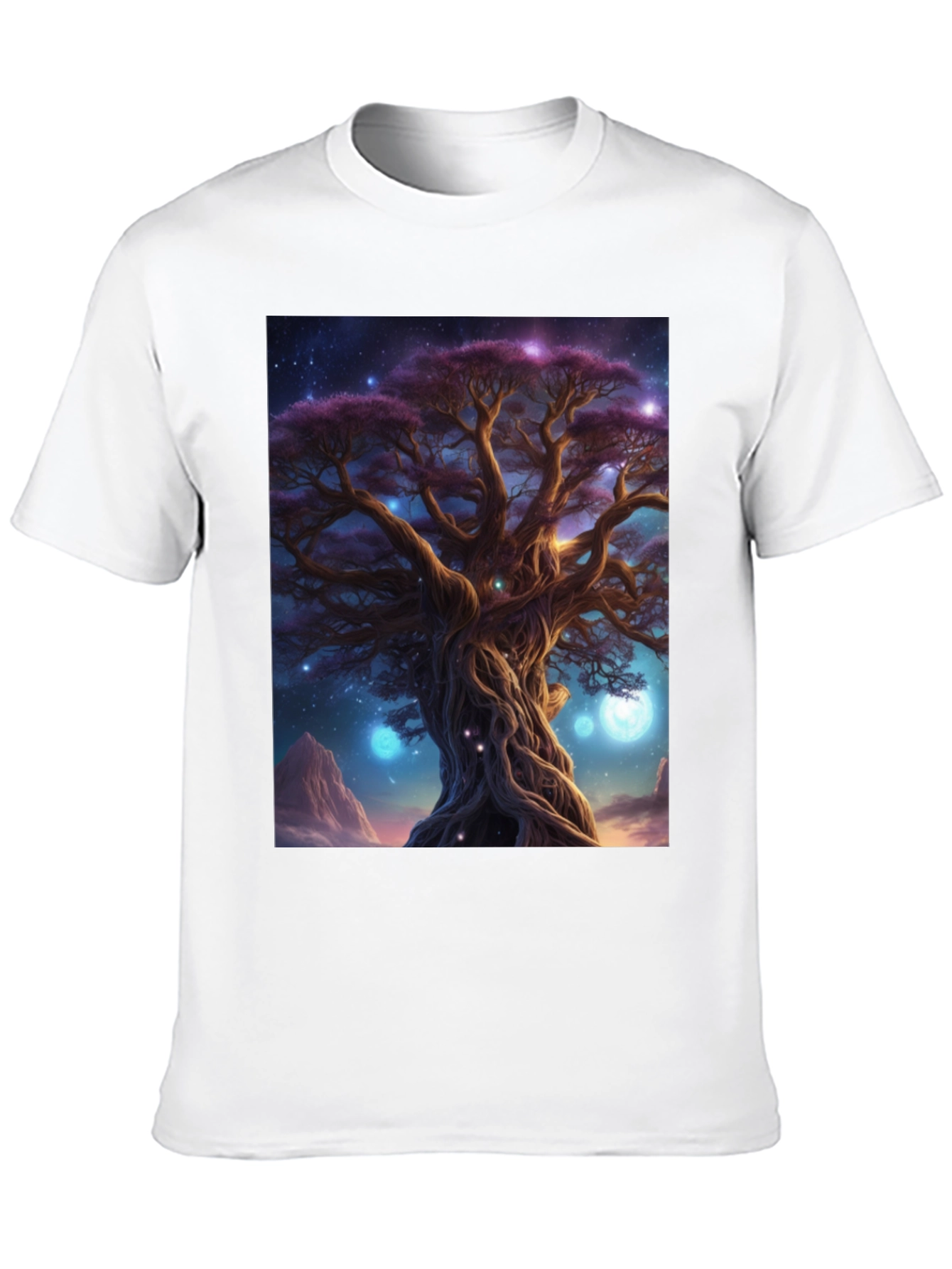 Mystic Tree Graphic Tee - Black Cotton Blend