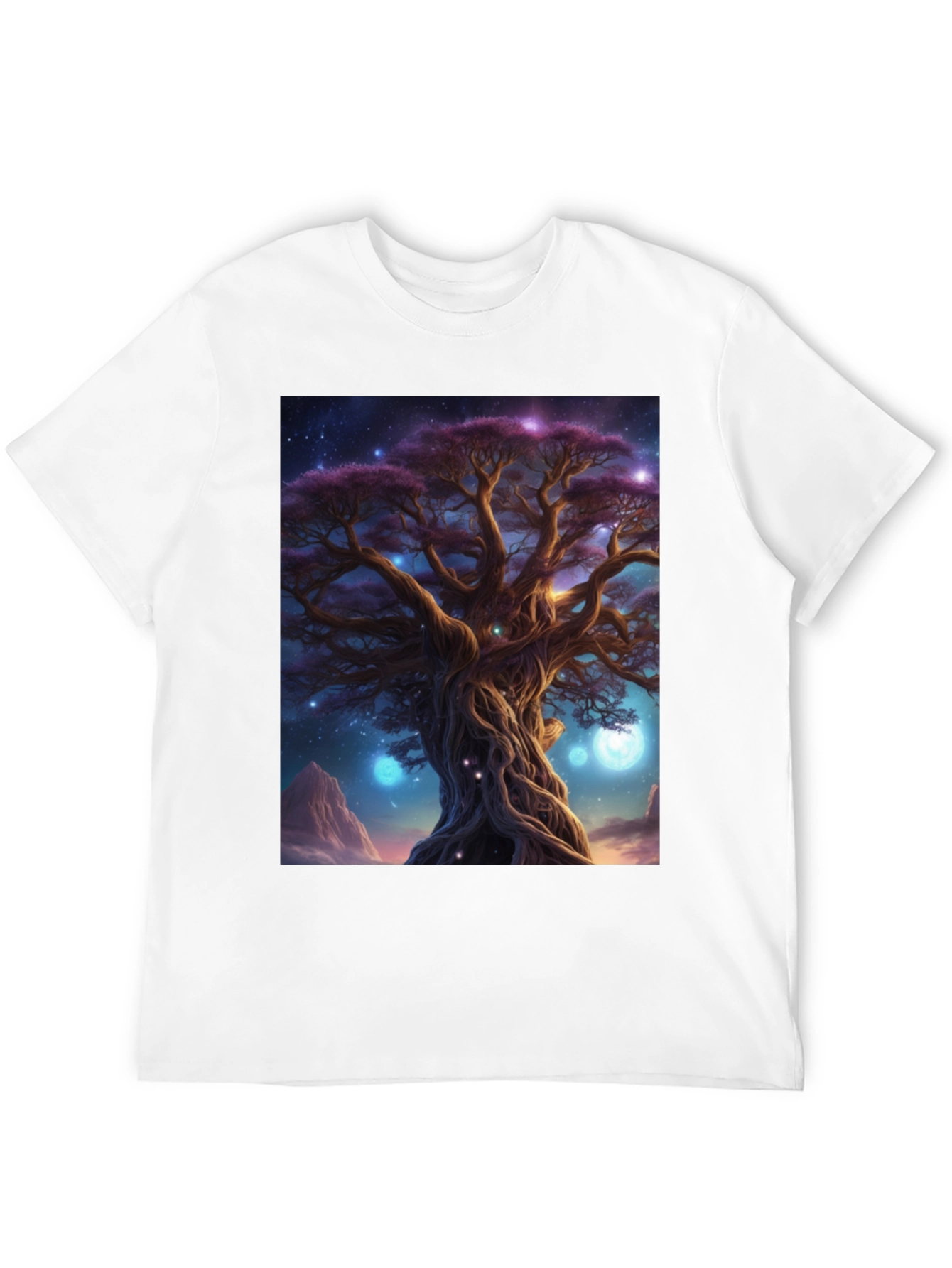 Mystic Tree Graphic Tee - Black Cotton Blend
