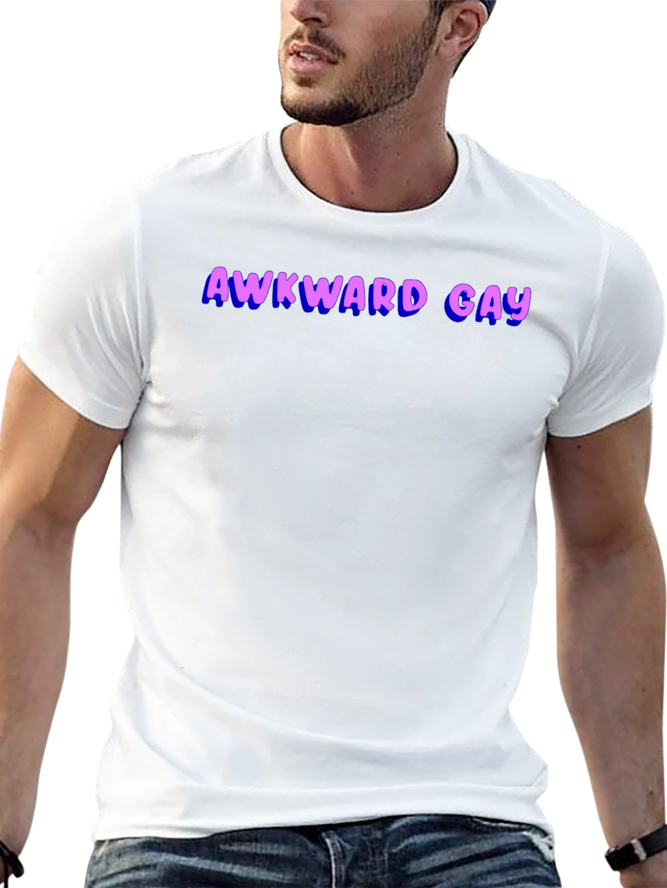 Awkward Gay Graphic T-Shirt - Black
