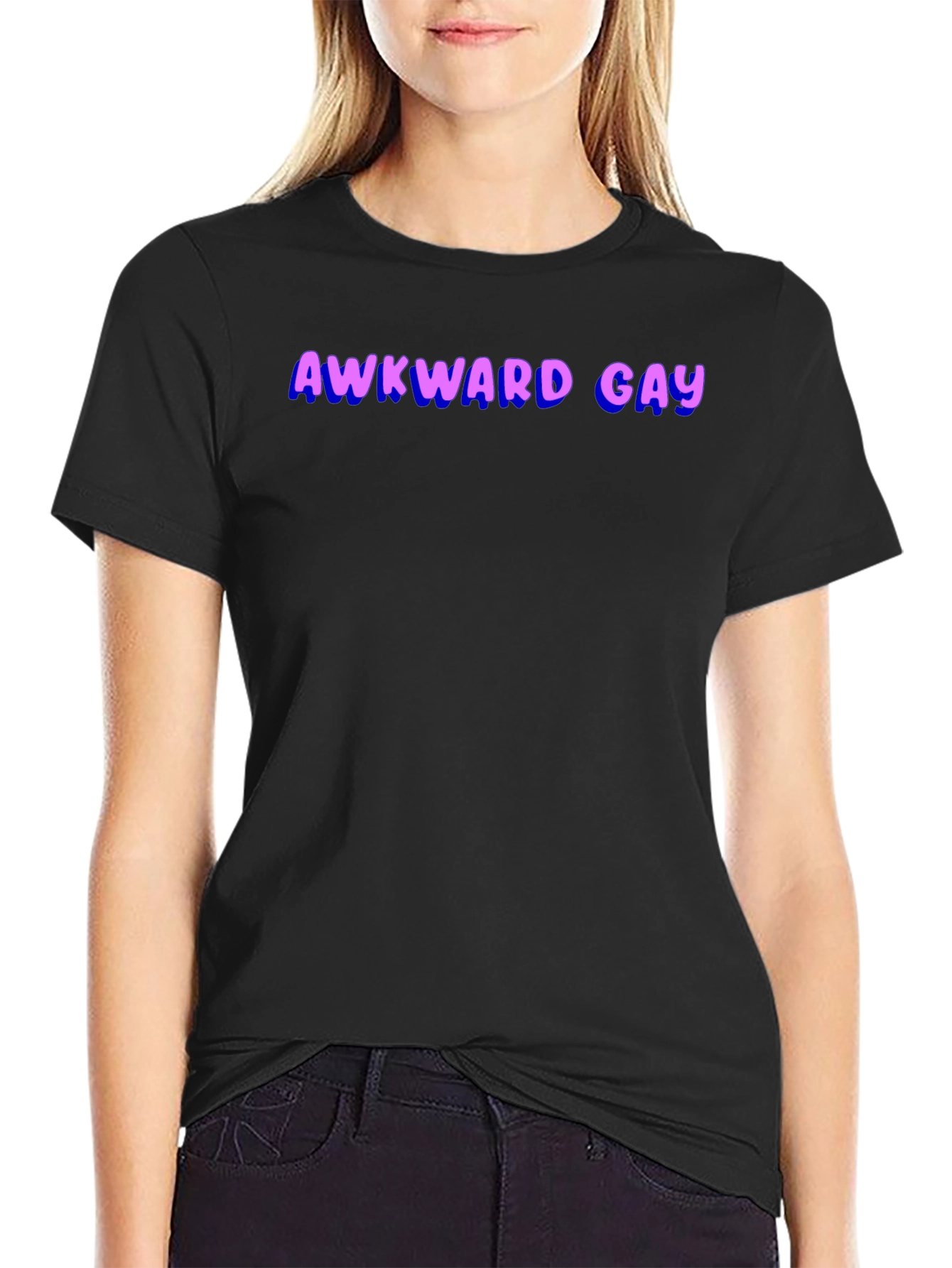 Awkward Gay Graphic T-Shirt - Black