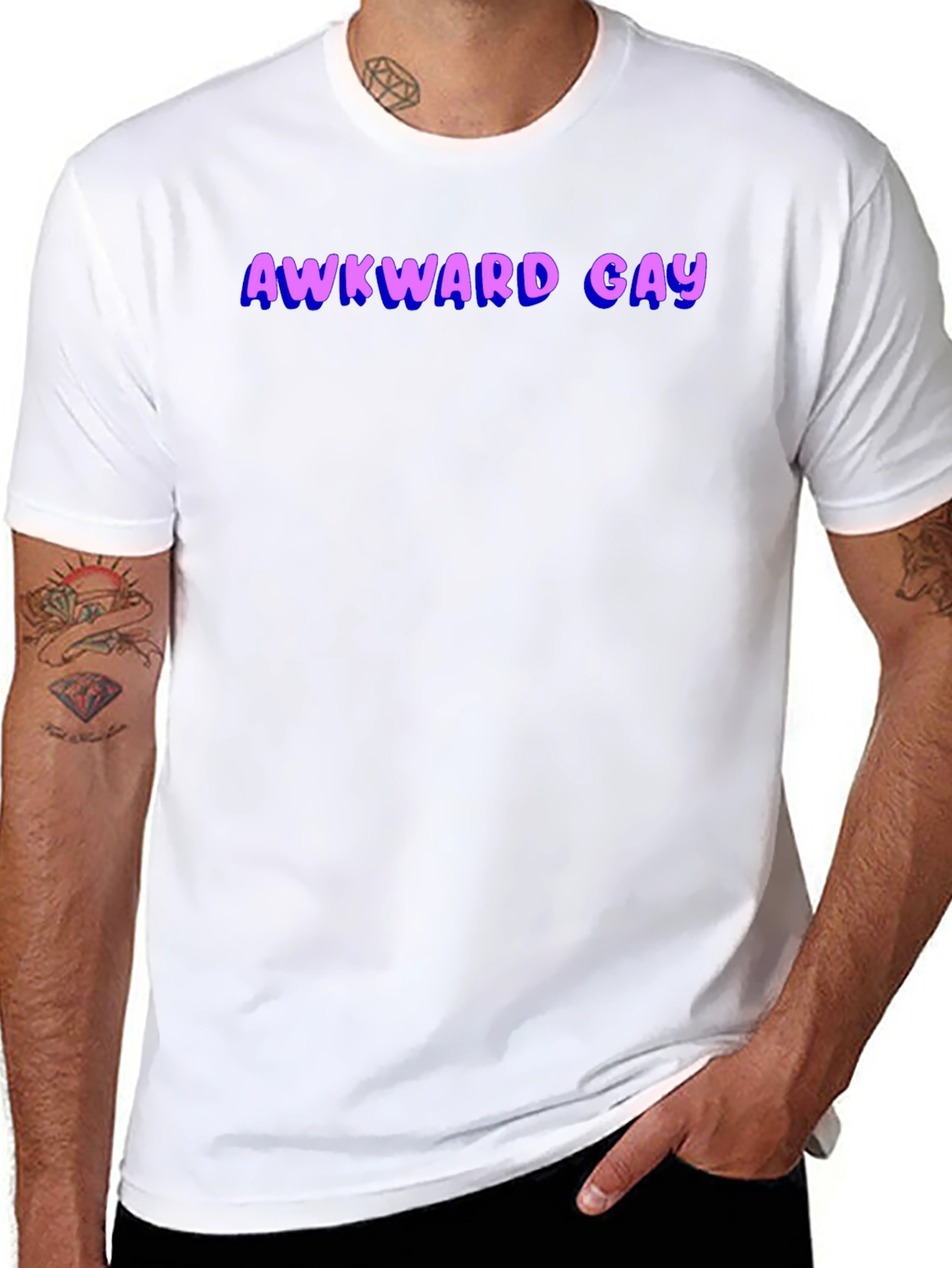 Awkward Gay Graphic T-Shirt - Black