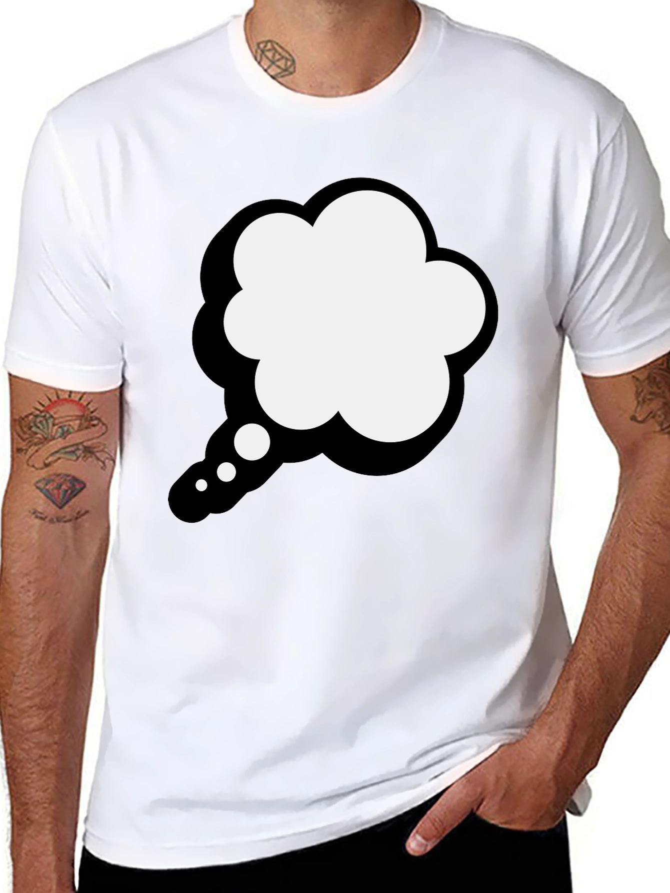 Thinking Cloud Black T-Shirt - Express Yourself