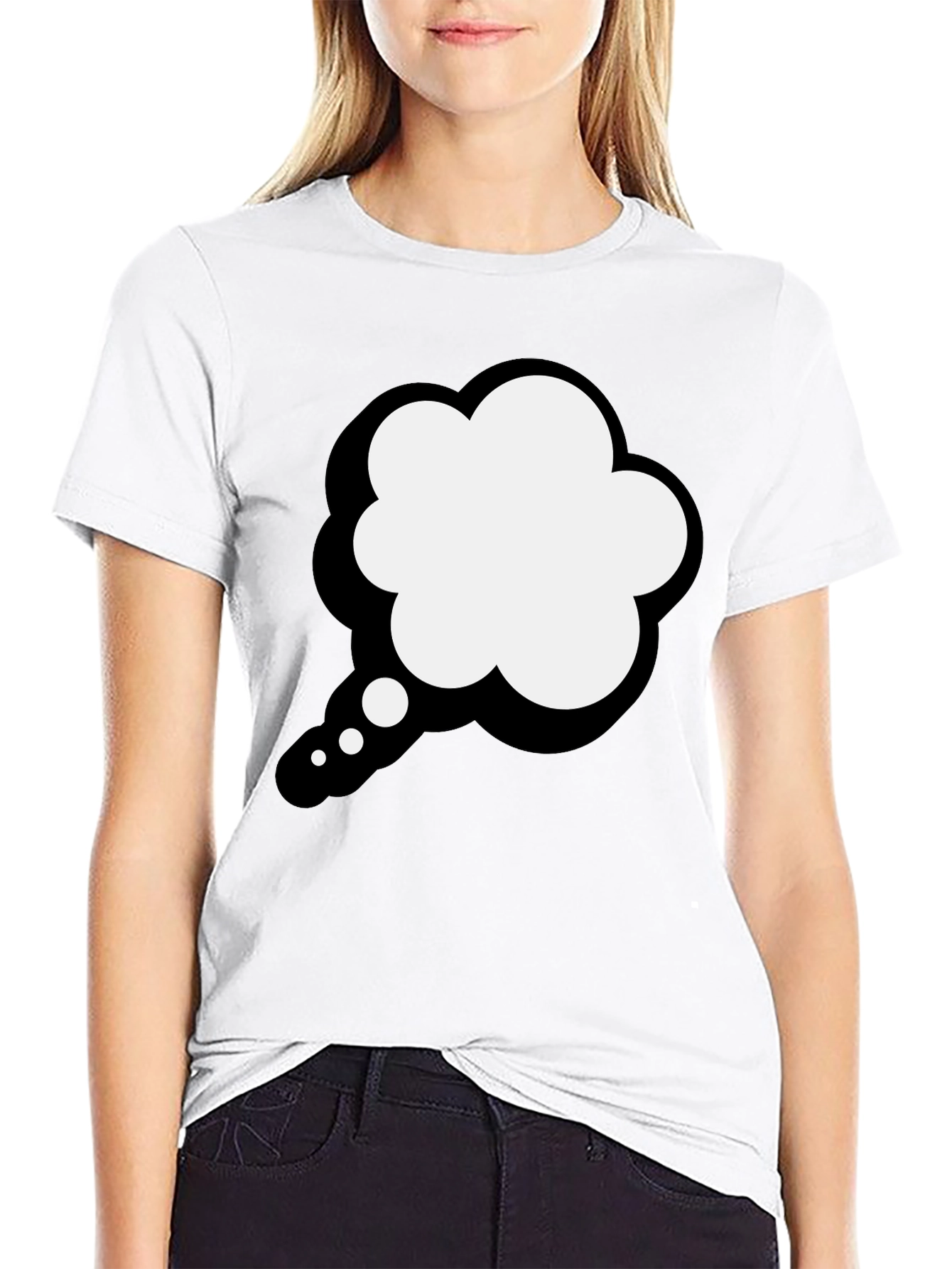 Thinking Cloud Black T-Shirt - Express Yourself