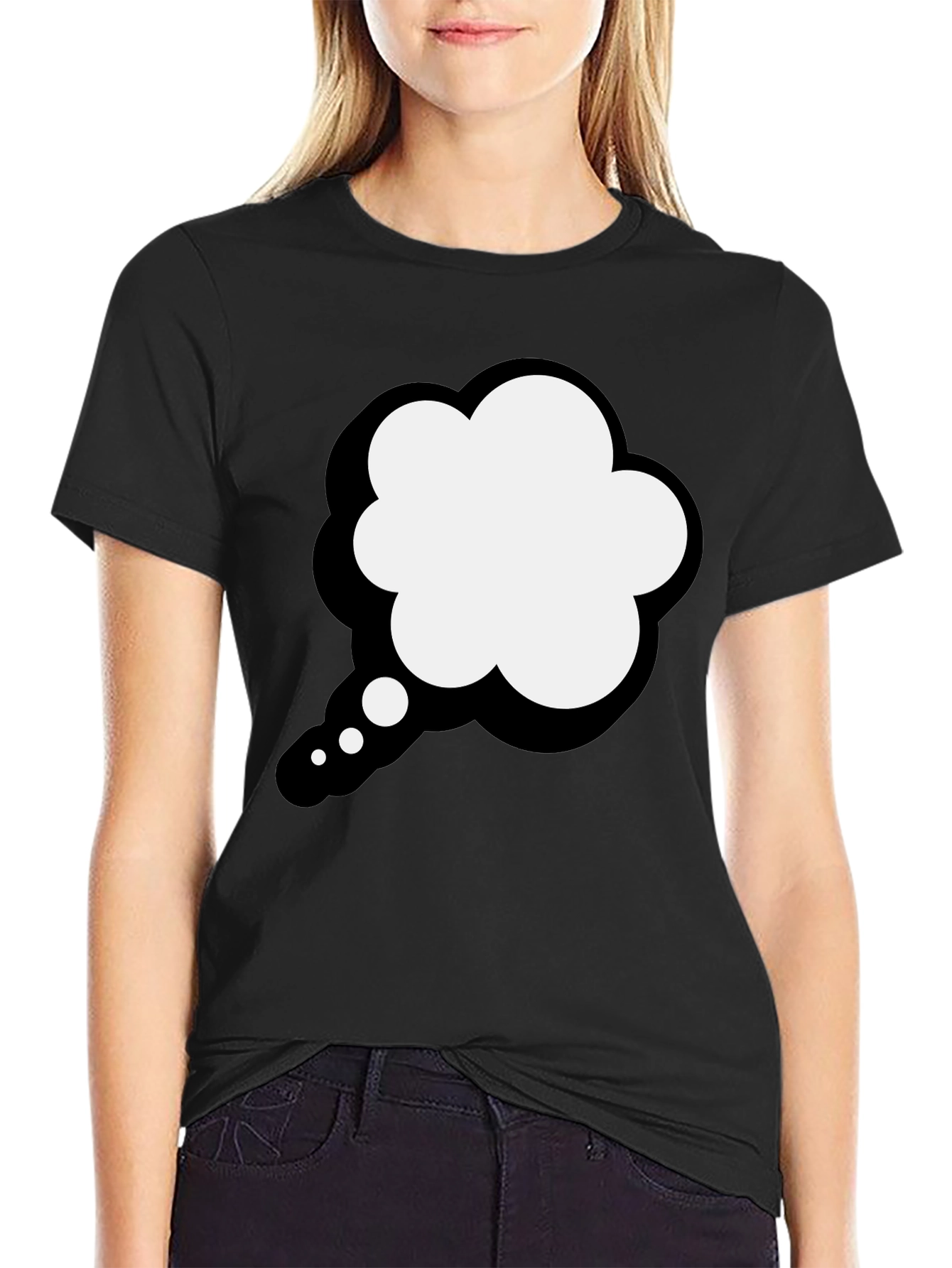 Thinking Cloud Black T-Shirt - Express Yourself