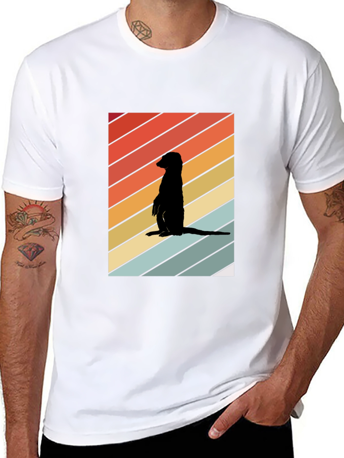 Retro Meerkat T-Shirt - Cool Animal Silhouette Tee
