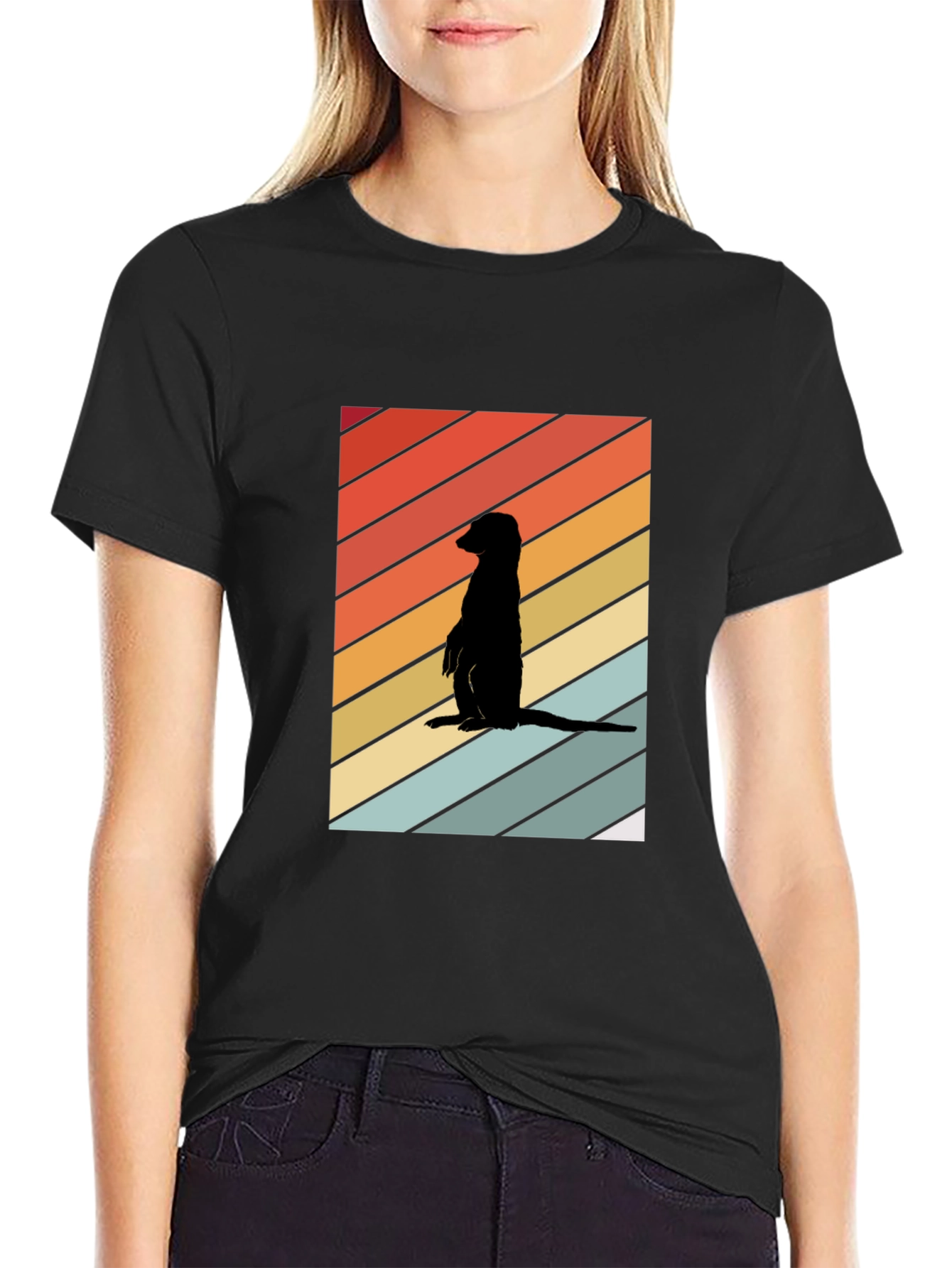 Retro Meerkat T-Shirt - Cool Animal Silhouette Tee