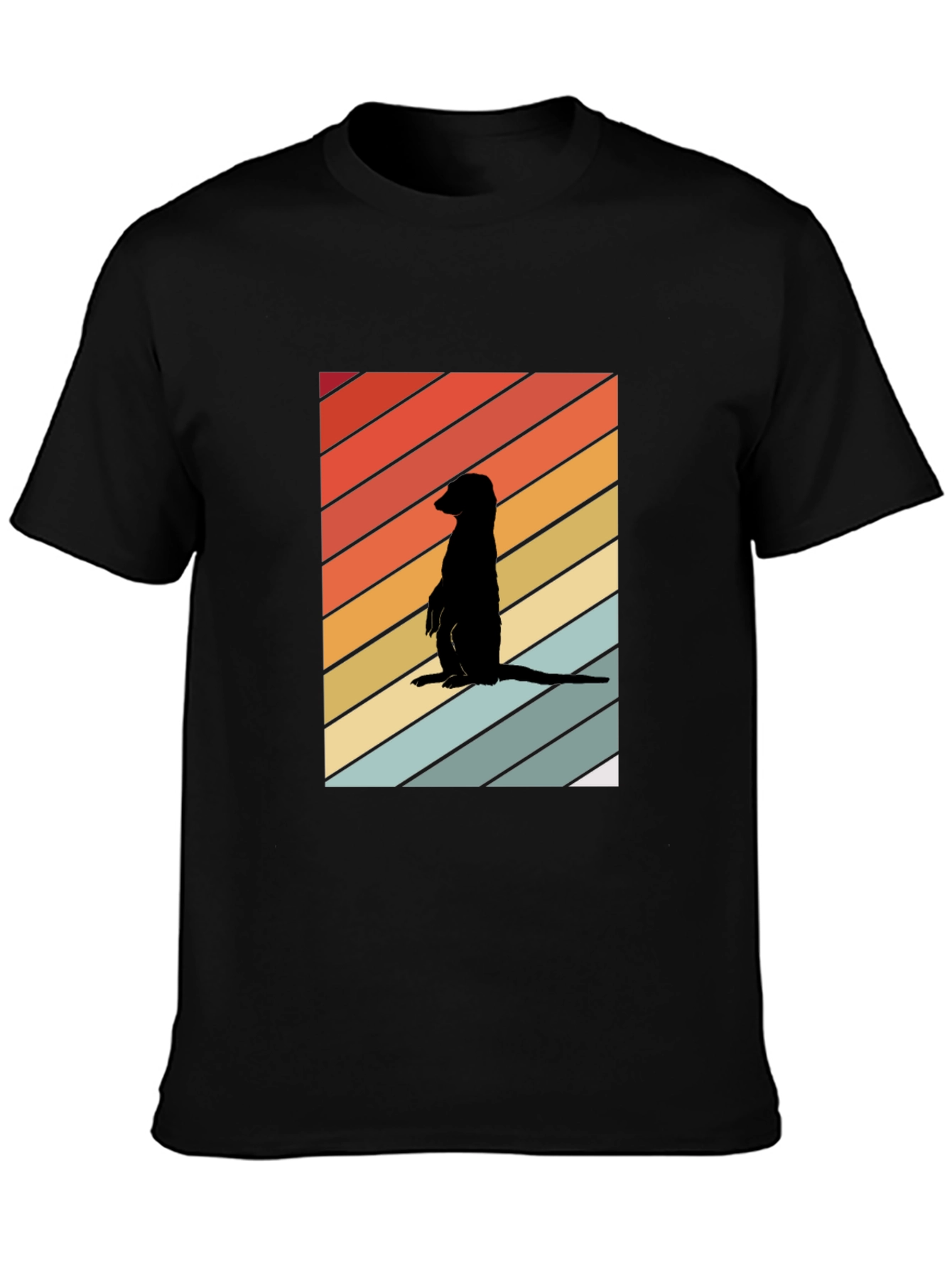 Retro Meerkat T-Shirt - Cool Animal Silhouette Tee