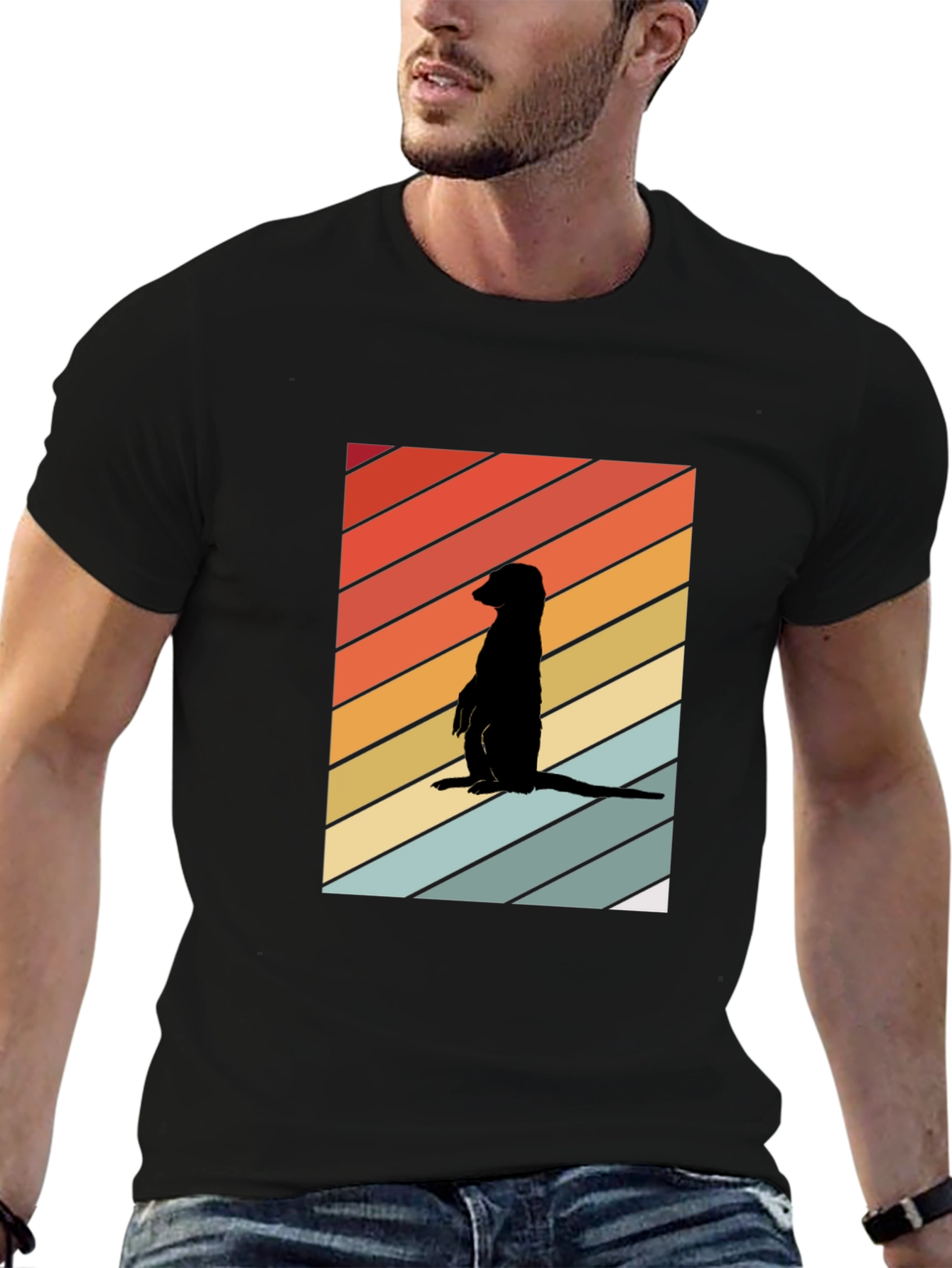 Retro Meerkat T-Shirt - Cool Animal Silhouette Tee