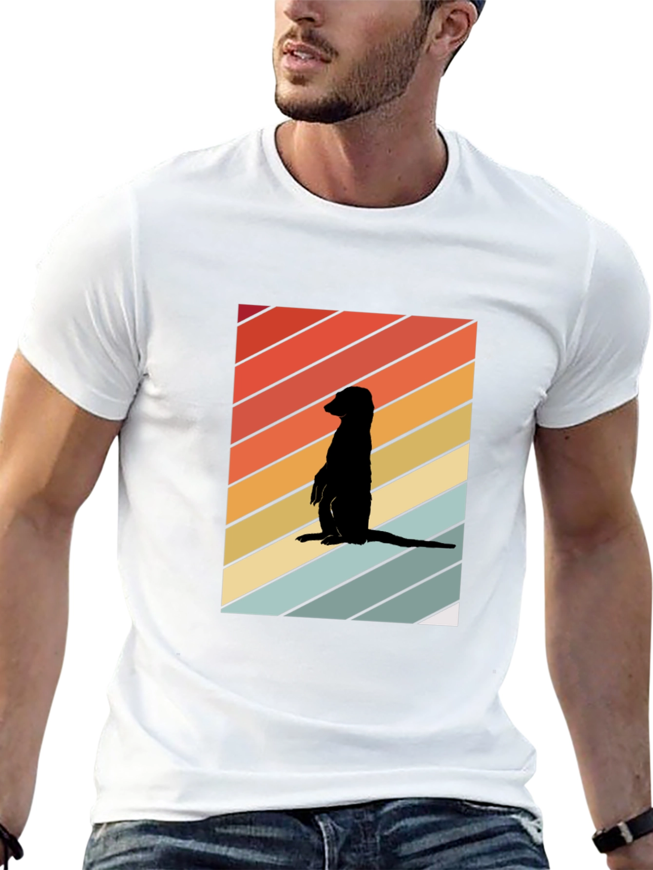 Retro Meerkat T-Shirt - Cool Animal Silhouette Tee