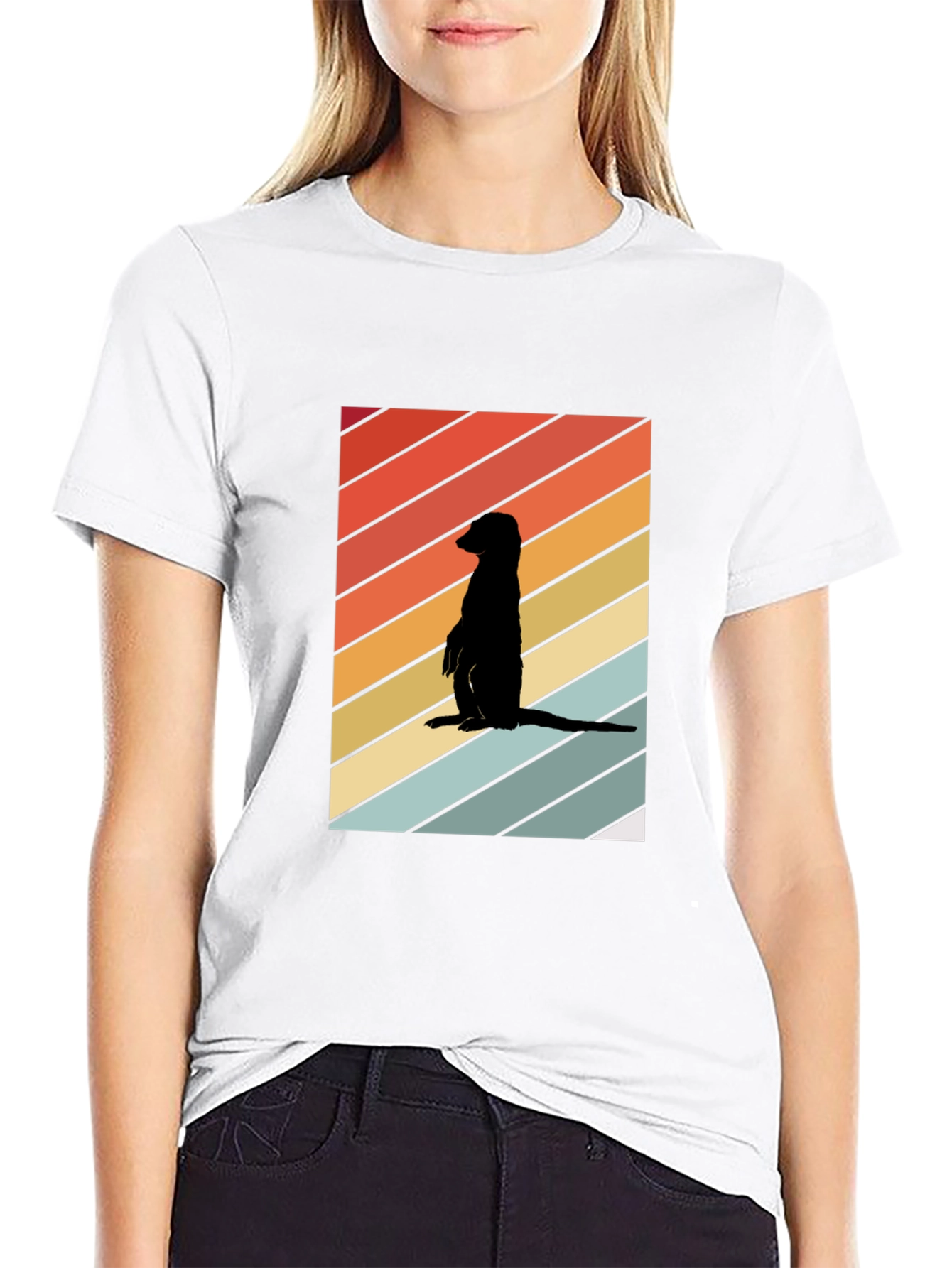 Retro Meerkat T-Shirt - Cool Animal Silhouette Tee