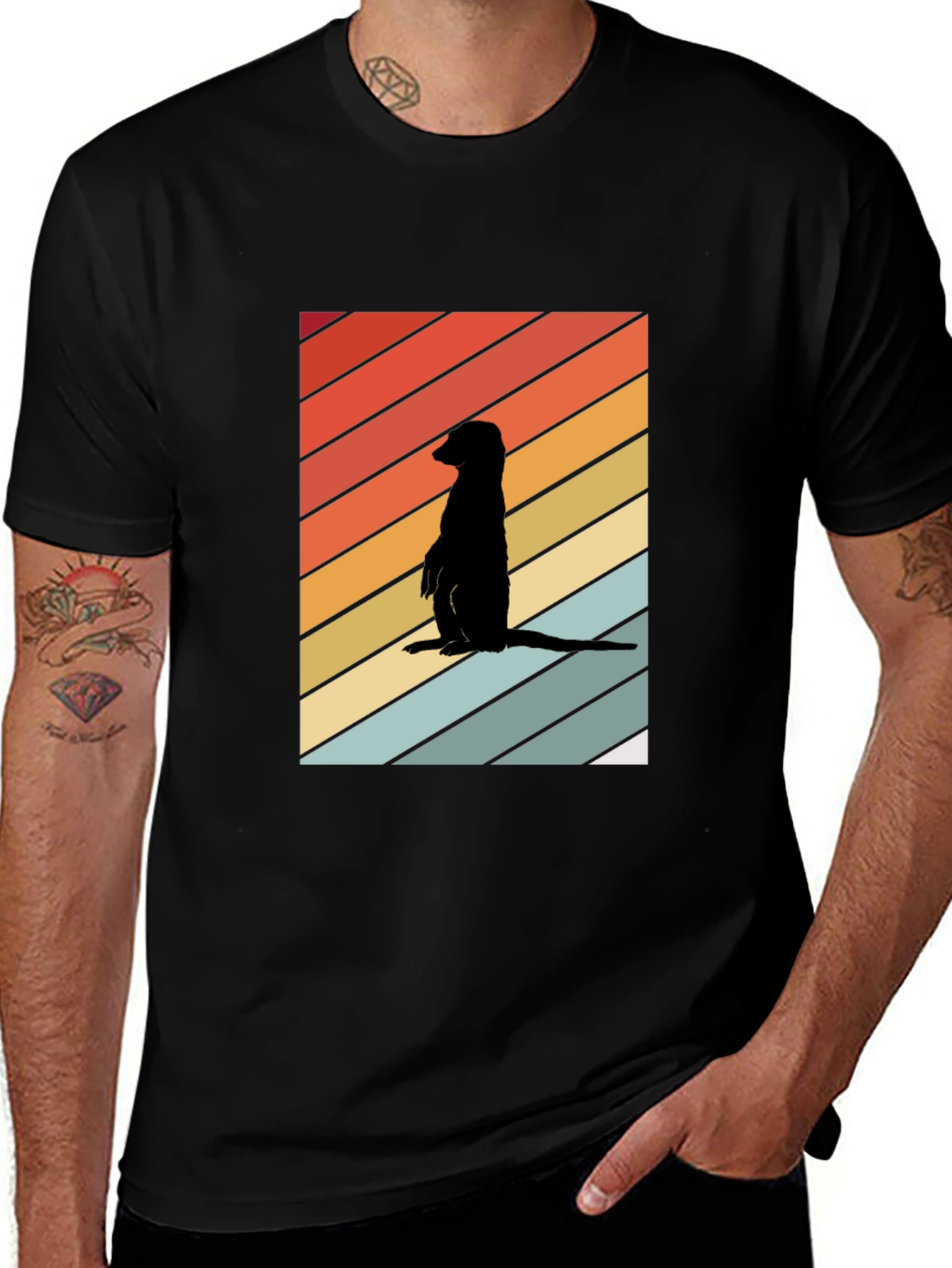 Retro Meerkat T-Shirt - Cool Animal Silhouette Tee