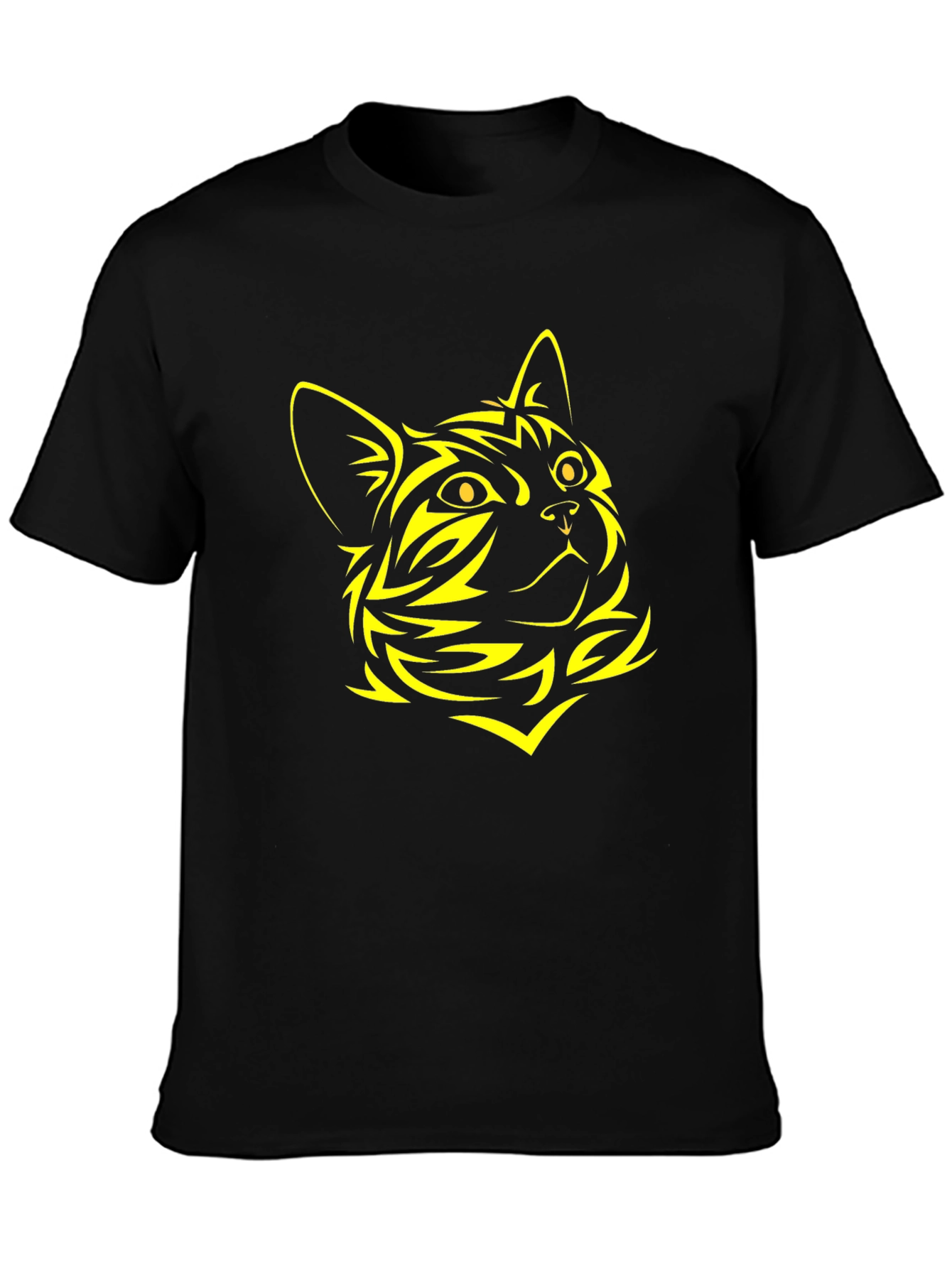 Black Cat Graphic Tee - Stylish Animal Design