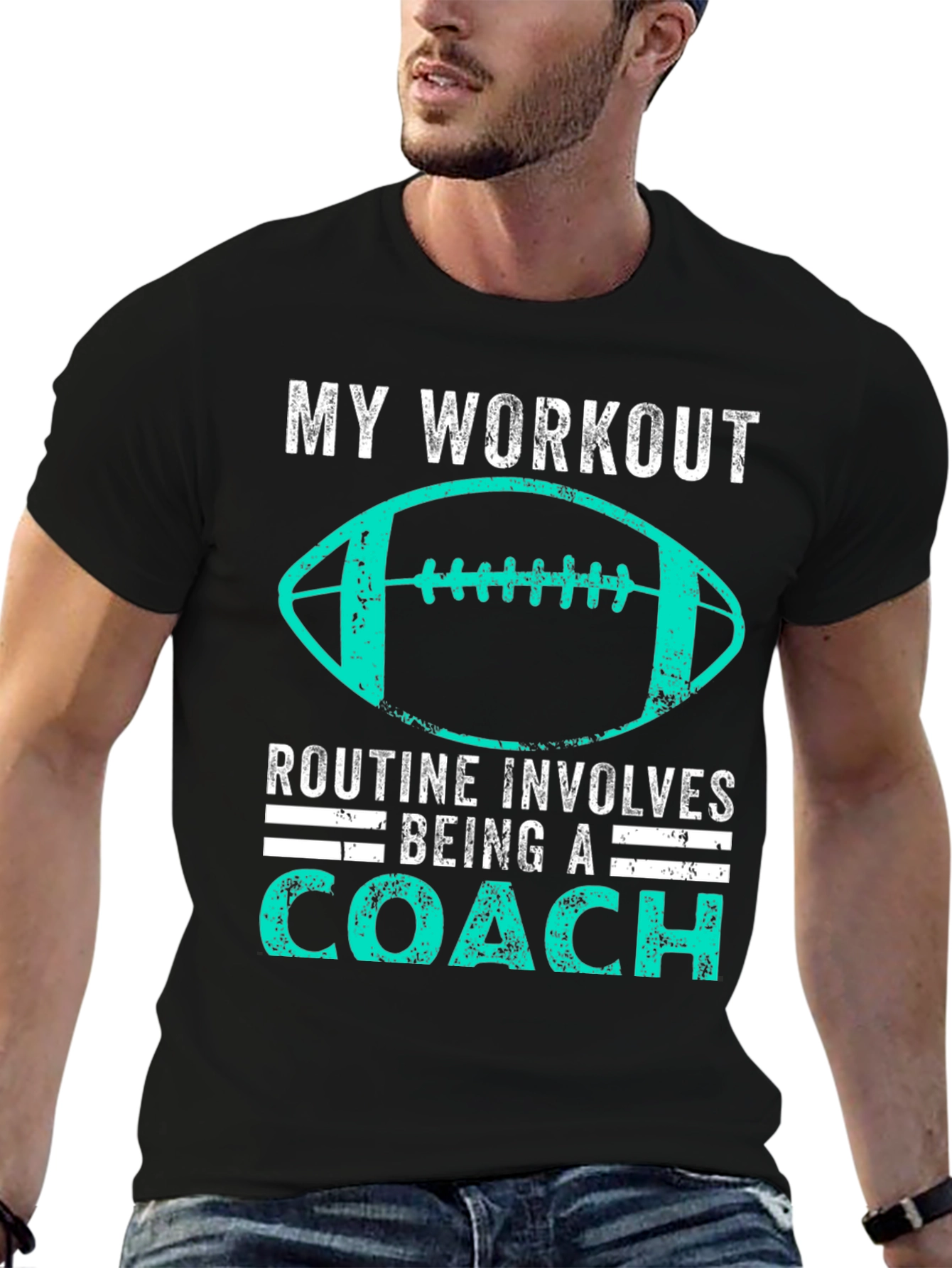 Coach Workout T-Shirt - Football Design