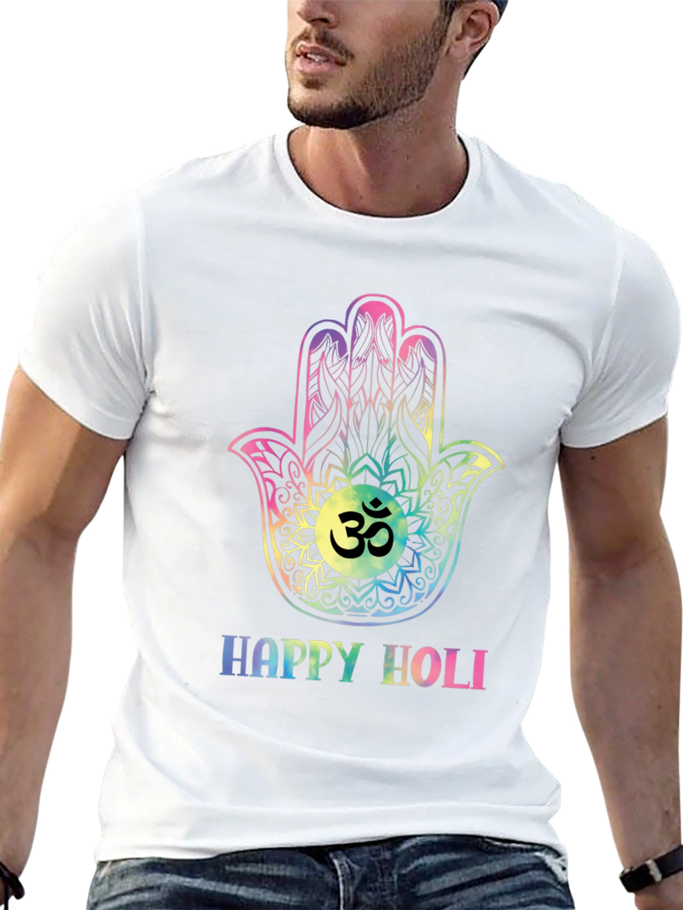 Happy Holi Hamsa Hand T-Shirt