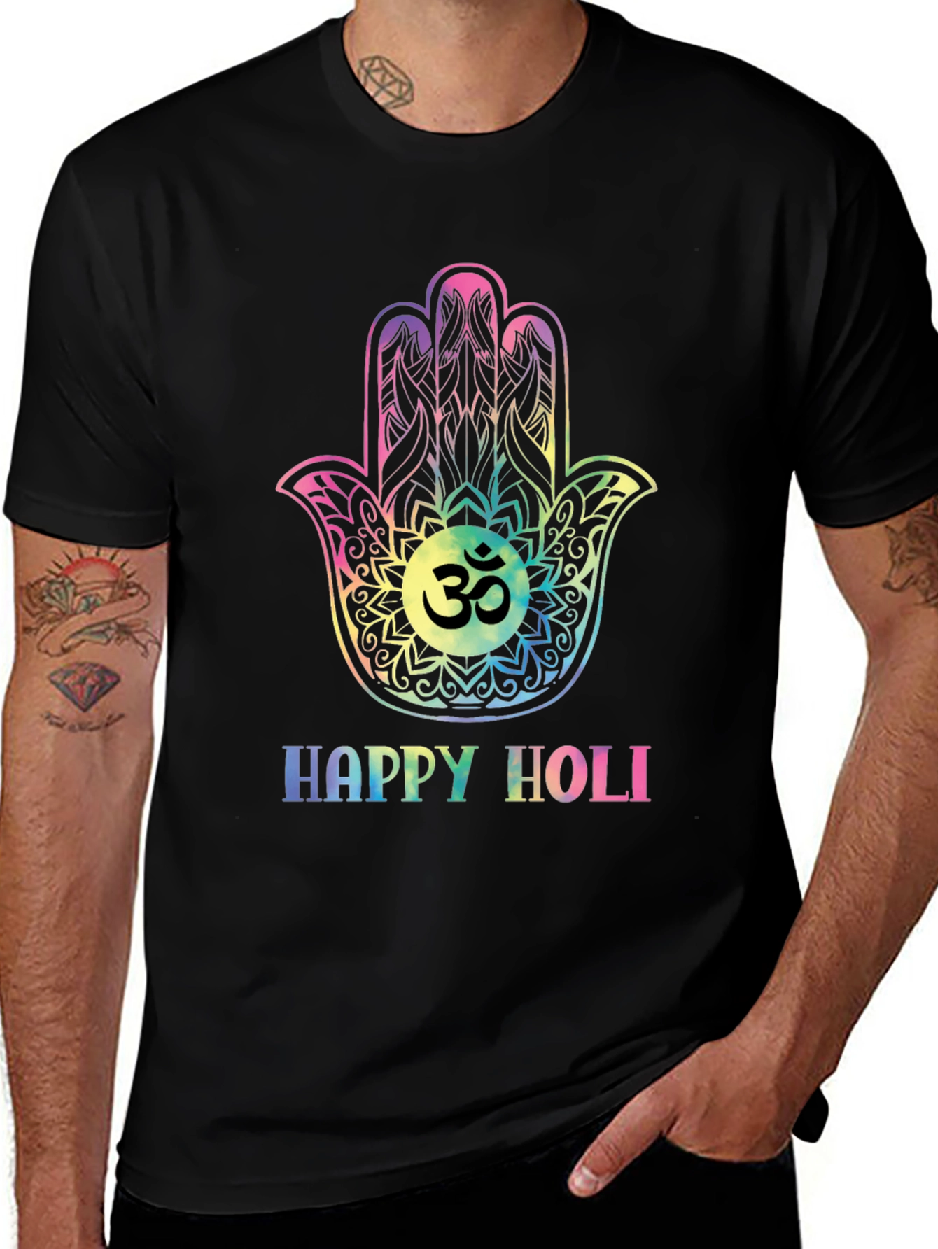 Happy Holi Hamsa Hand T-Shirt