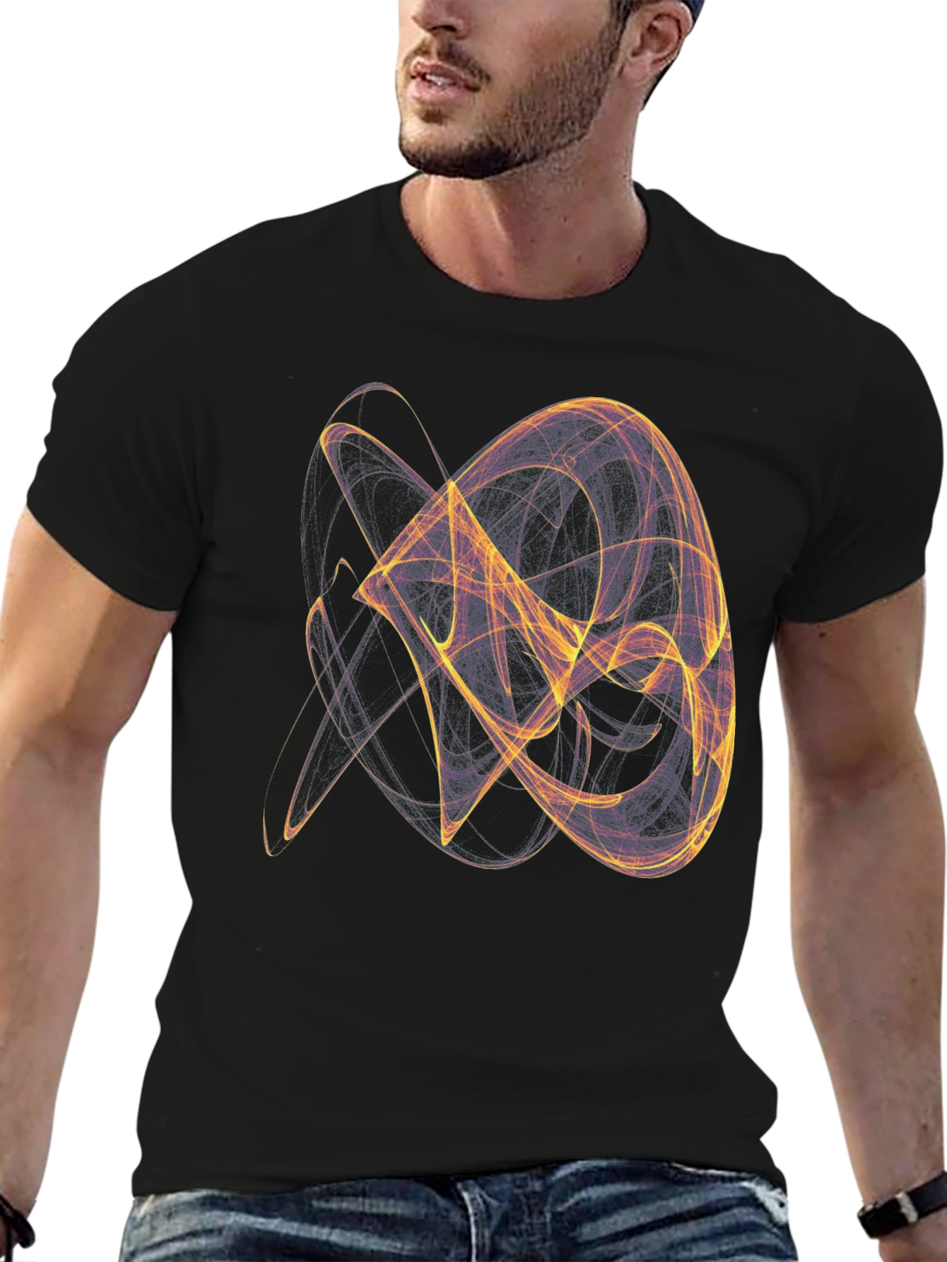 Abstract Art Graphic Tee - Modern Black T-Shirt